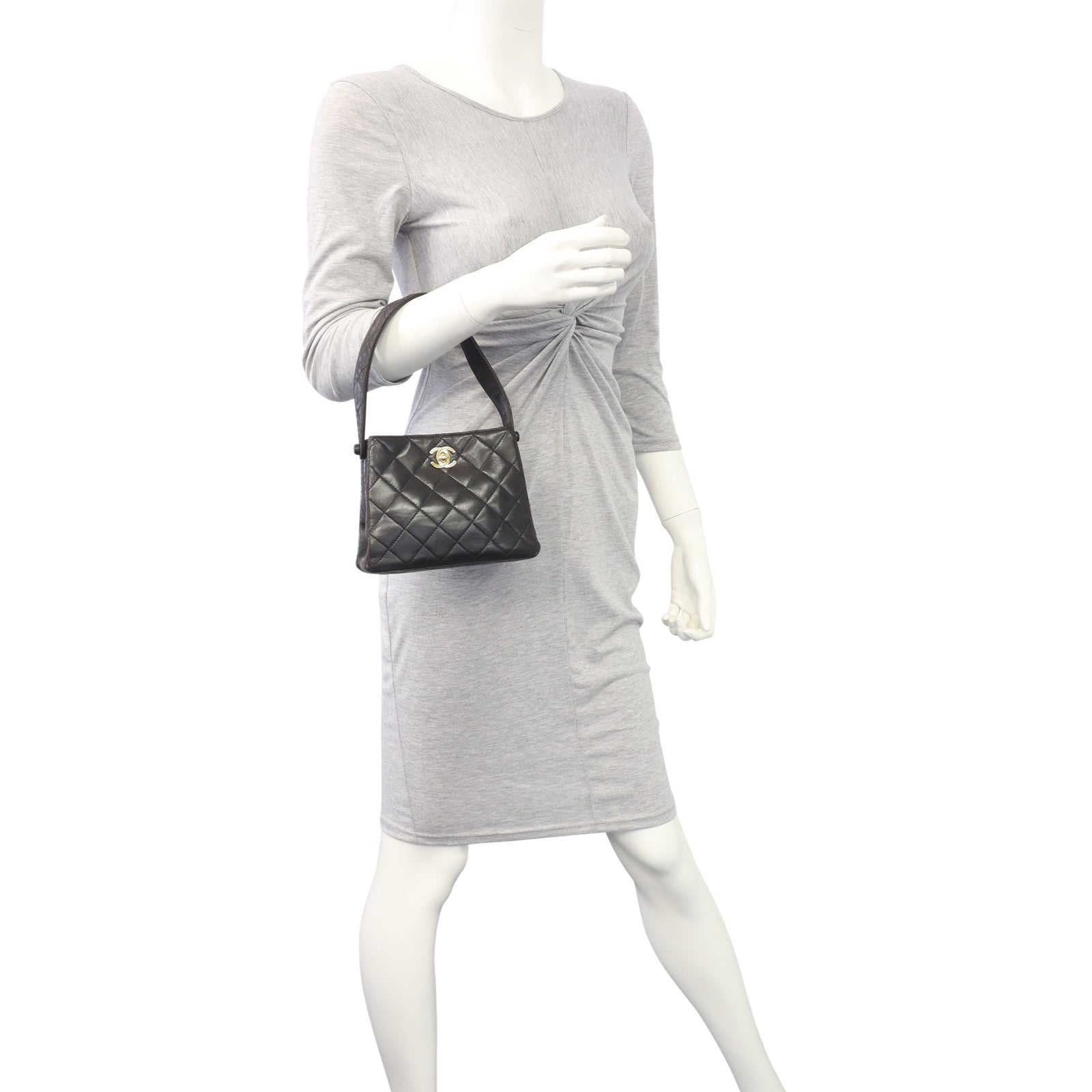 Chanel CC Double Turn Lock Vintage Mini Tote