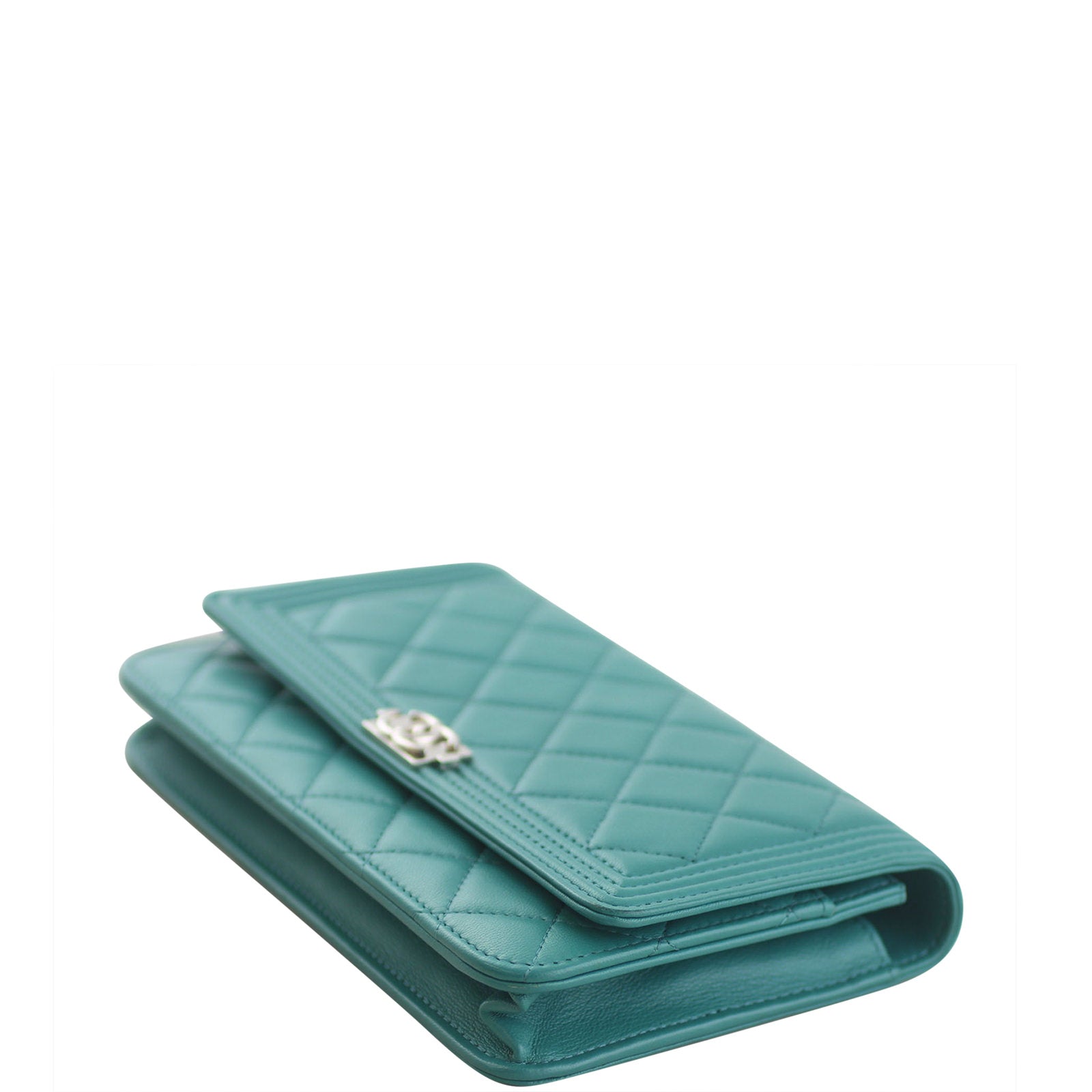 Chanel Boy Wallet On Chain | Emerald Teal Green