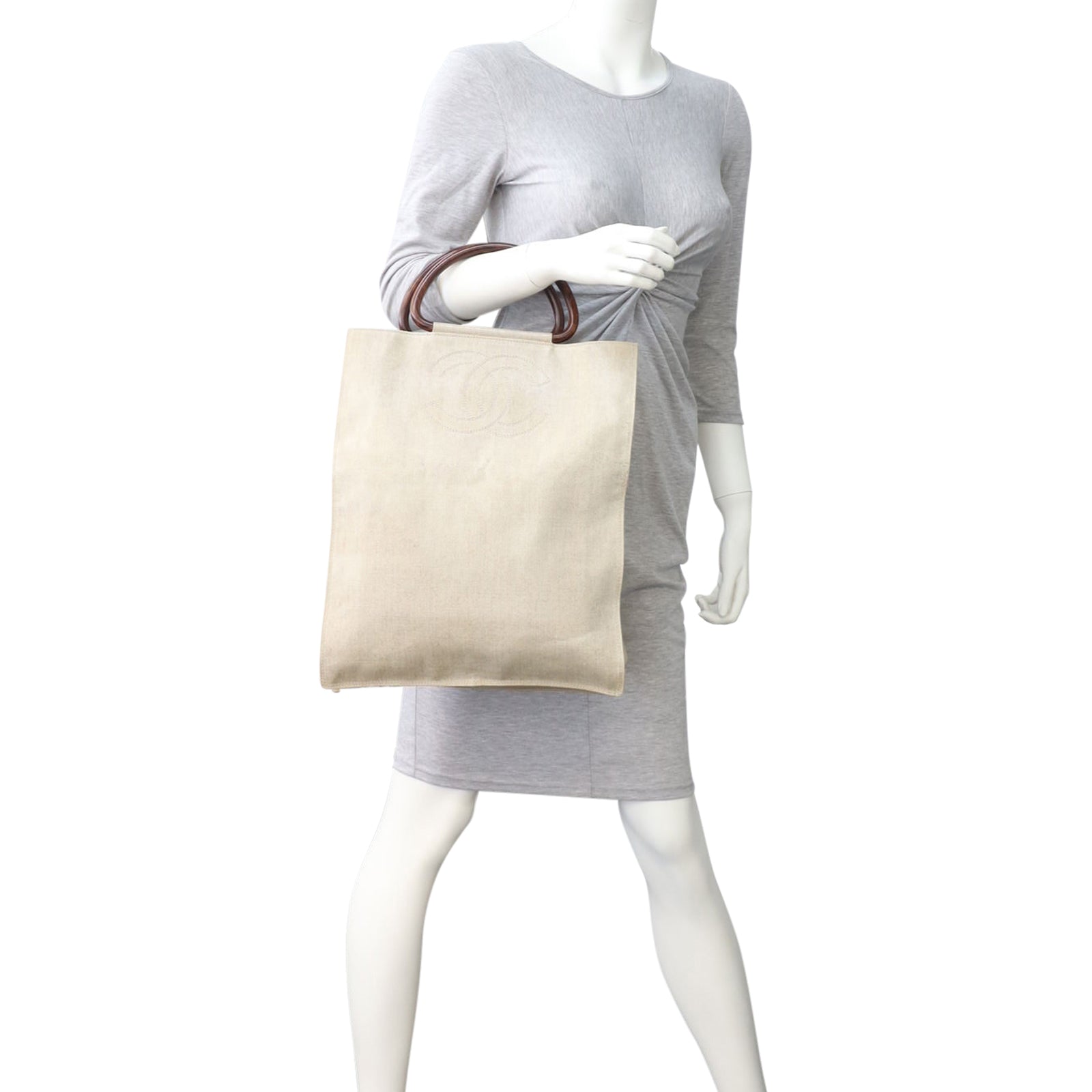 Chanel Canvas Top Handle Tote