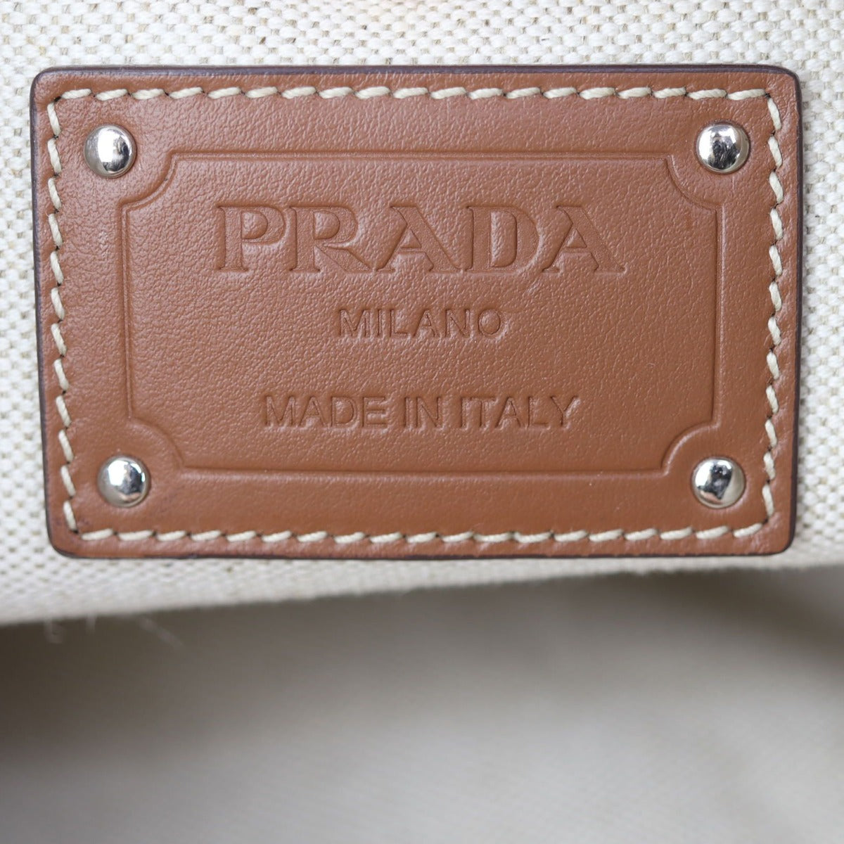 Prada Linen Logo Tote