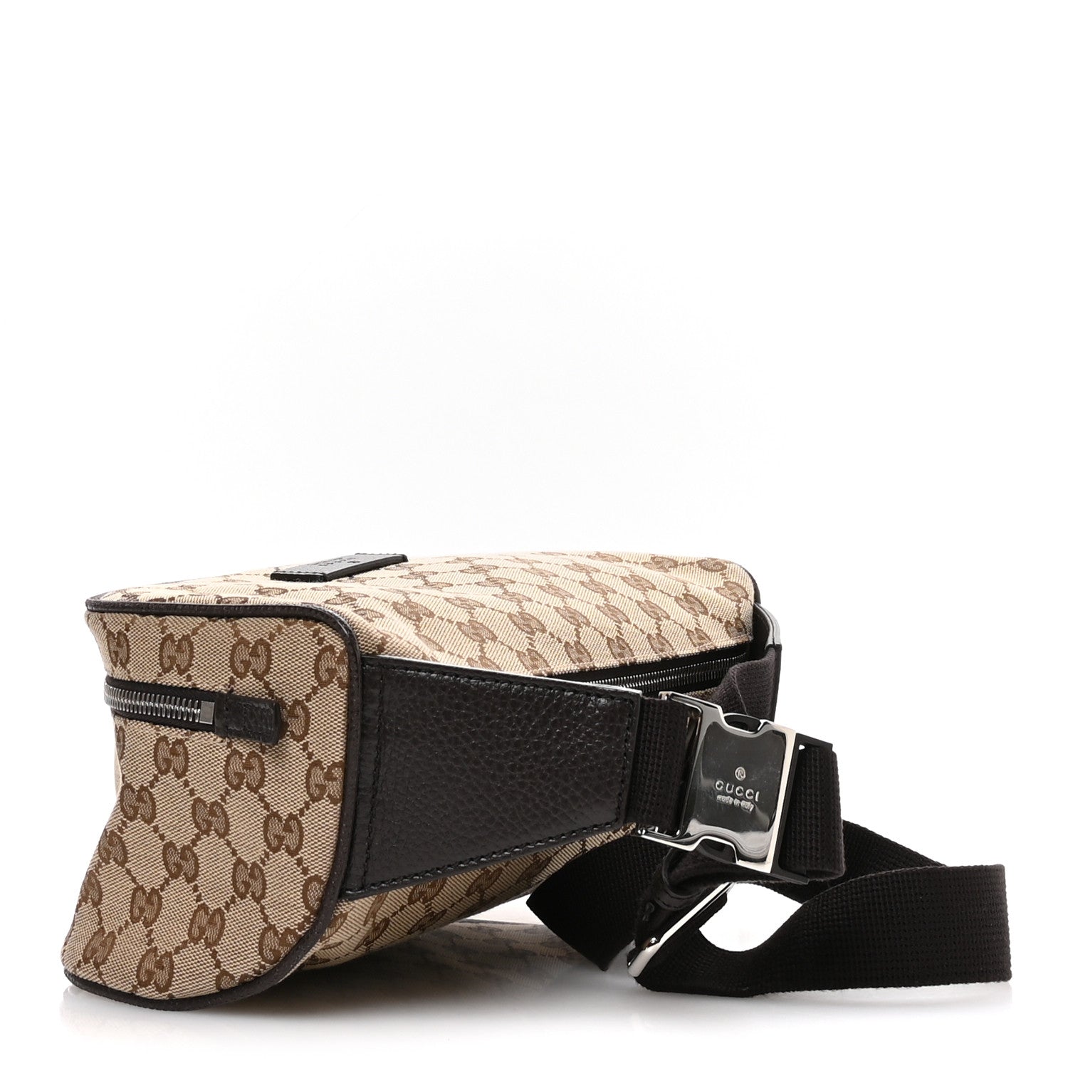 Monogram Dollar Calfskin Waist Pouch Beige Ebony Testa di Moro Marrone Scuro