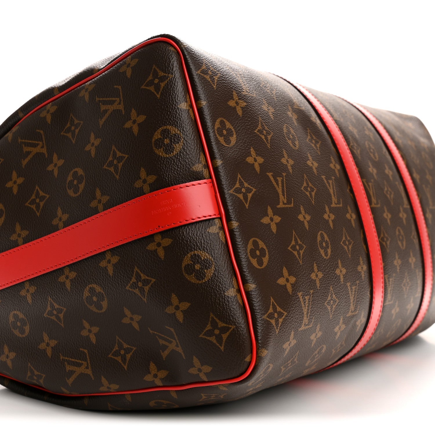 Calfskin Monogram Keepall Bandouliere 50 Coquelicot