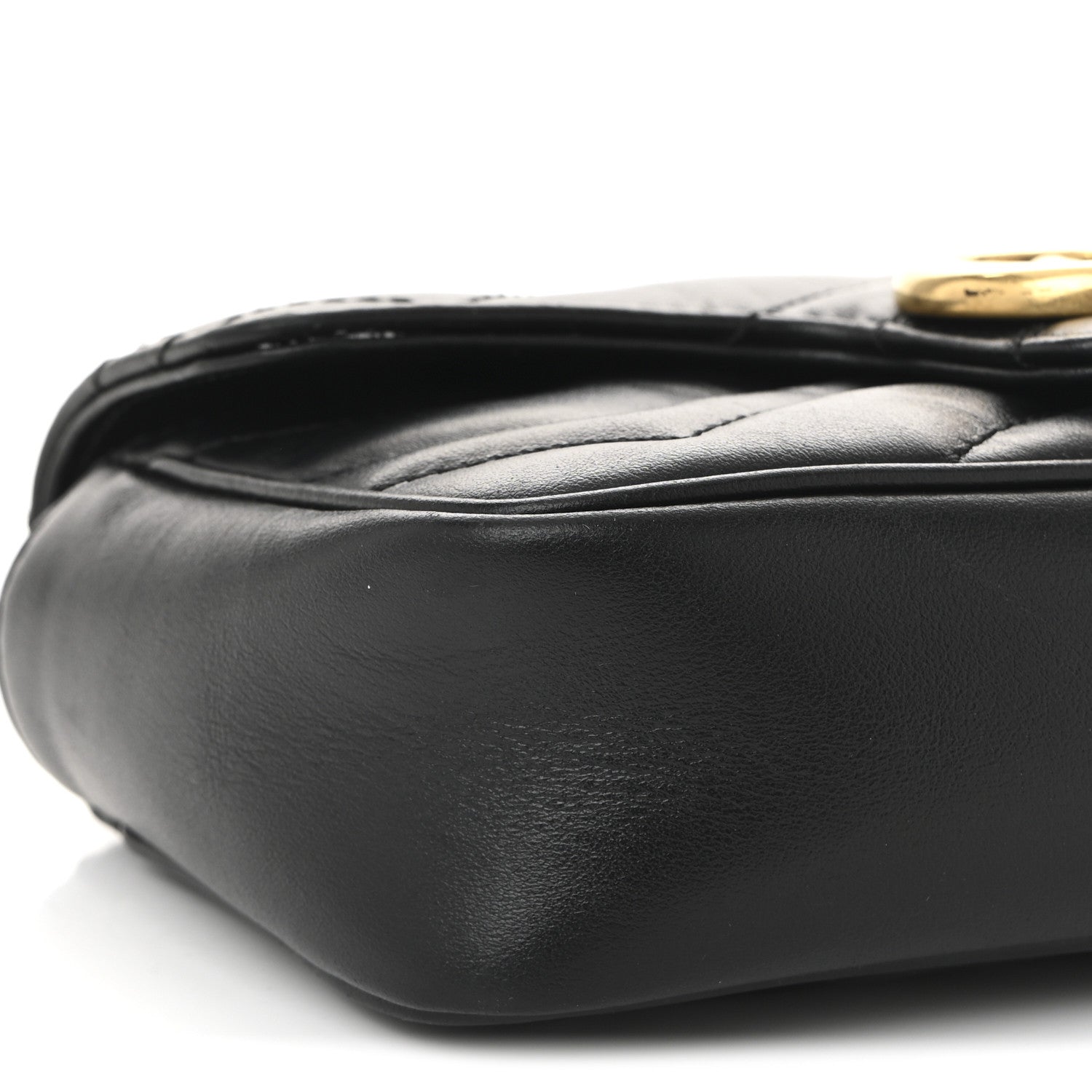 Calfskin Matelasse Super Mini GG Marmont Shoulder Bag Black