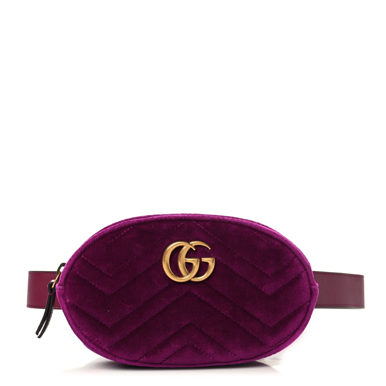Velvet Matelasse GG Marmont Belt Bag 85 34 Fuchsia Violet Cyclamen