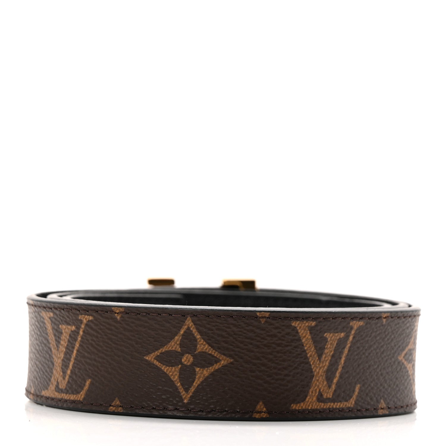 Calfskin Monogram 30mm LV Initiales Reversible Belt 85 34 Black