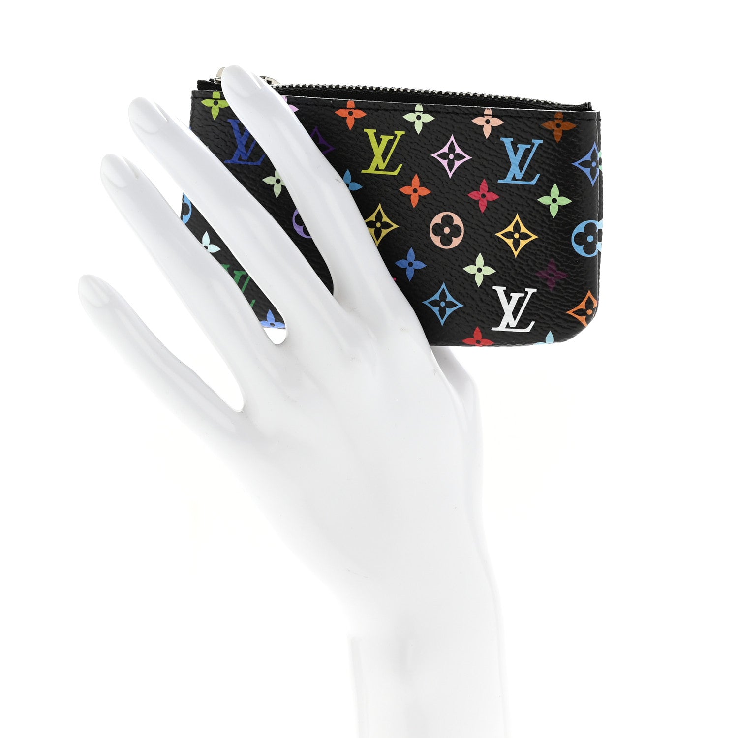 LV X TM Monogram Multicolor Key Pouch Black