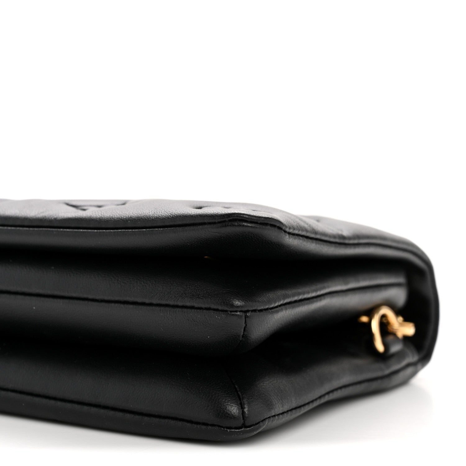 Lambskin Embossed Monogram Pochette Coussin Black