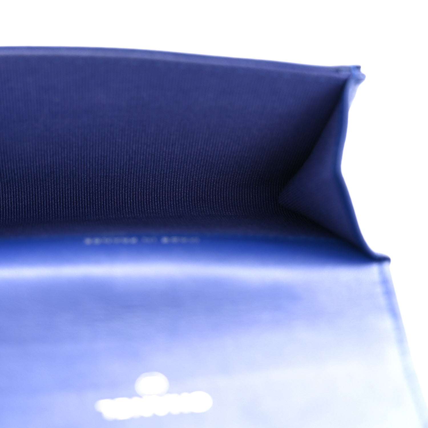 Lambskin Quilted Flap Card Holder Wallet Blue