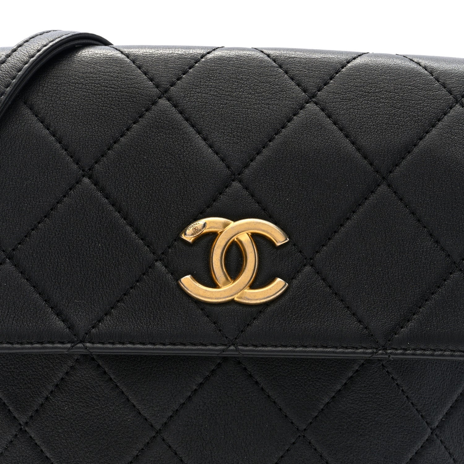 Calfskin Quilted Pearl Small About Pearls Hobo Bag Black