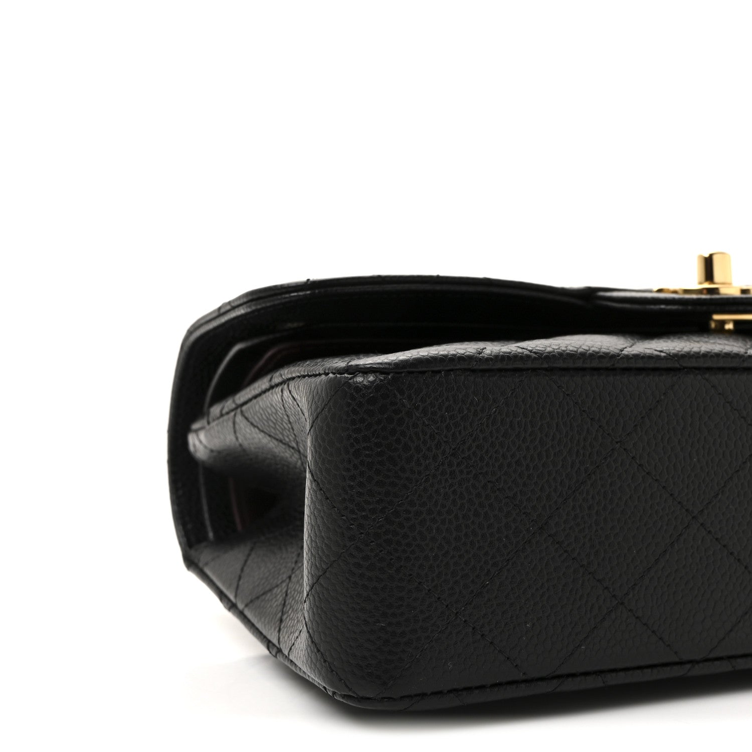 Caviar Quilted Small Double Flap Black