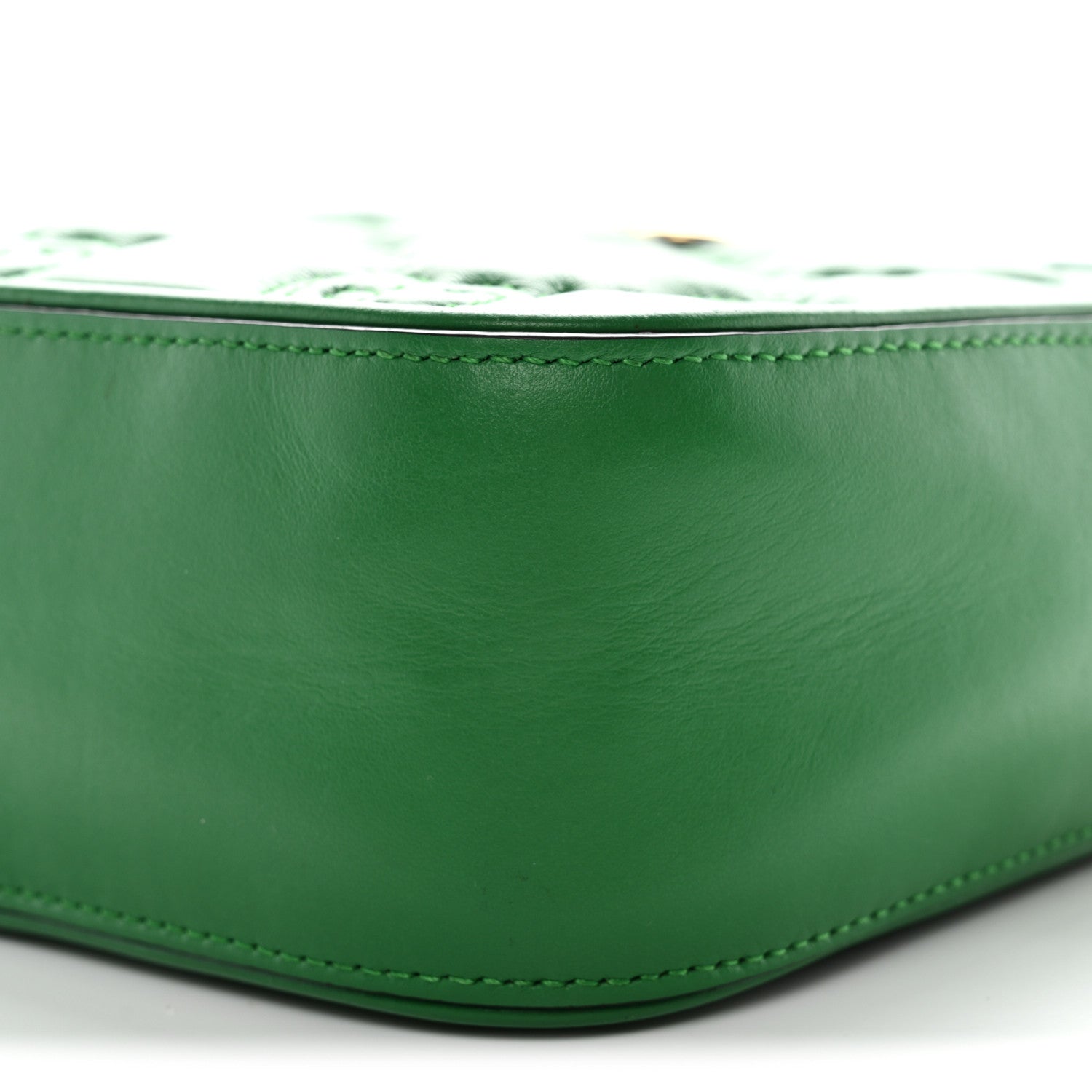 Calfskin GG Matelasse Shoulder Bag Spring Green Natural