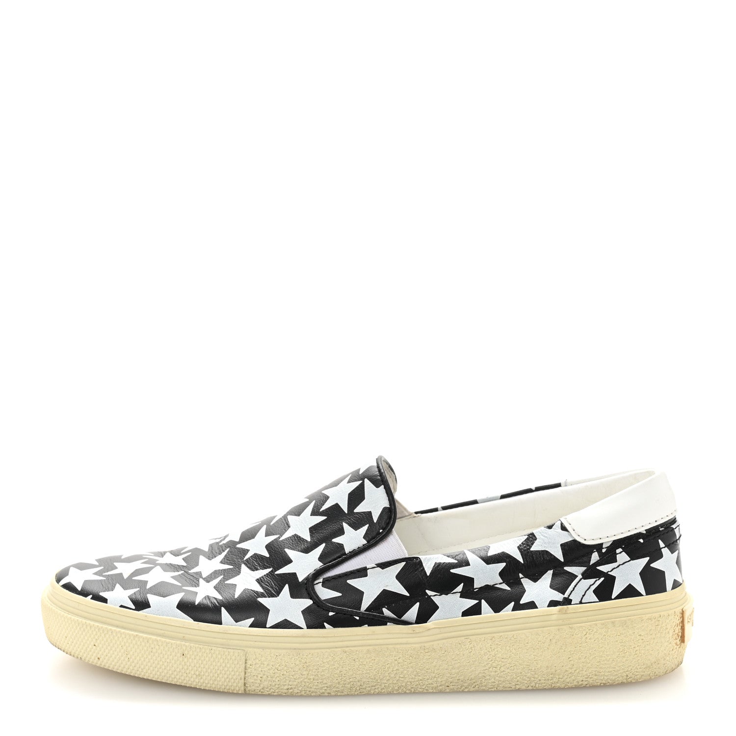 Calfskin Star Skate Slip On Sneakers 37 Black Blue Optique