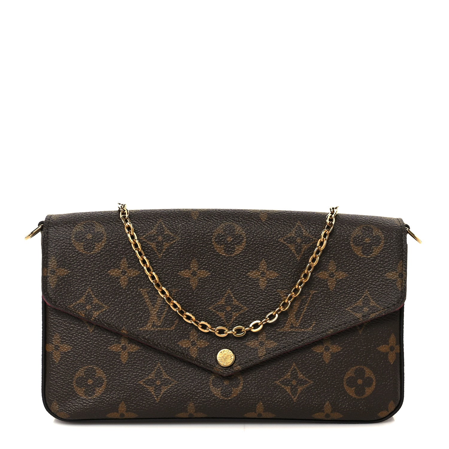 Monogram Pochette Felicie Chain Wallet Fuchsia