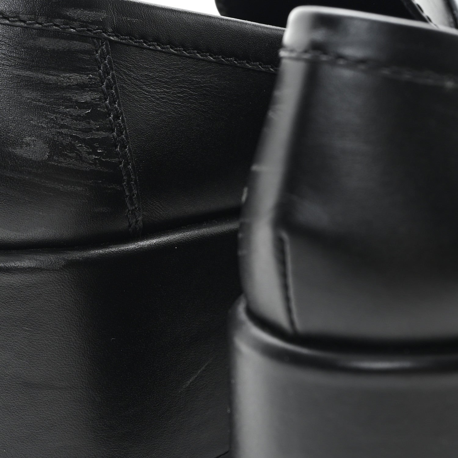 Calfskin CC Platform Loafers 38 Black