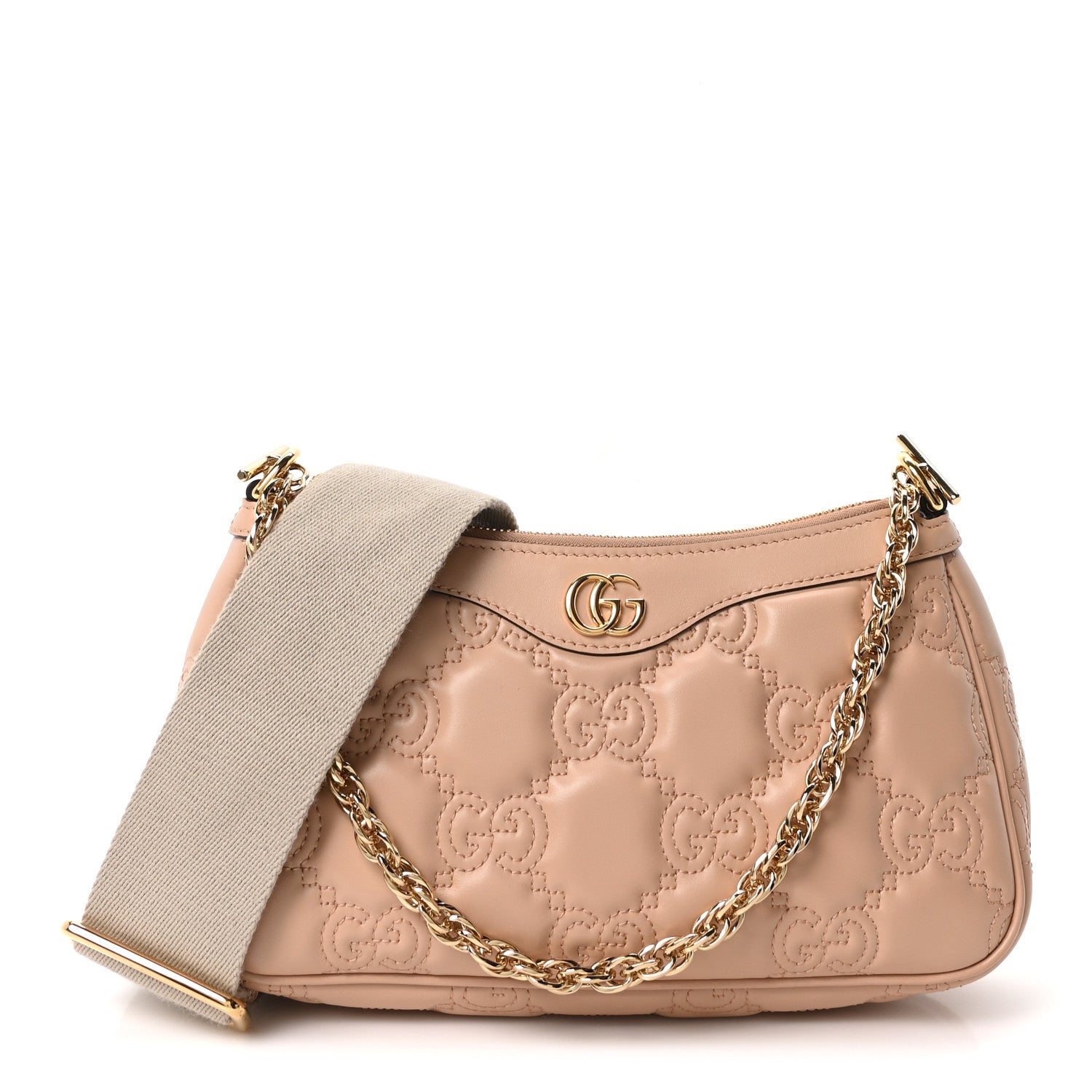 Calfskin GG Matelasse Chain Handbag Porcelain Rose