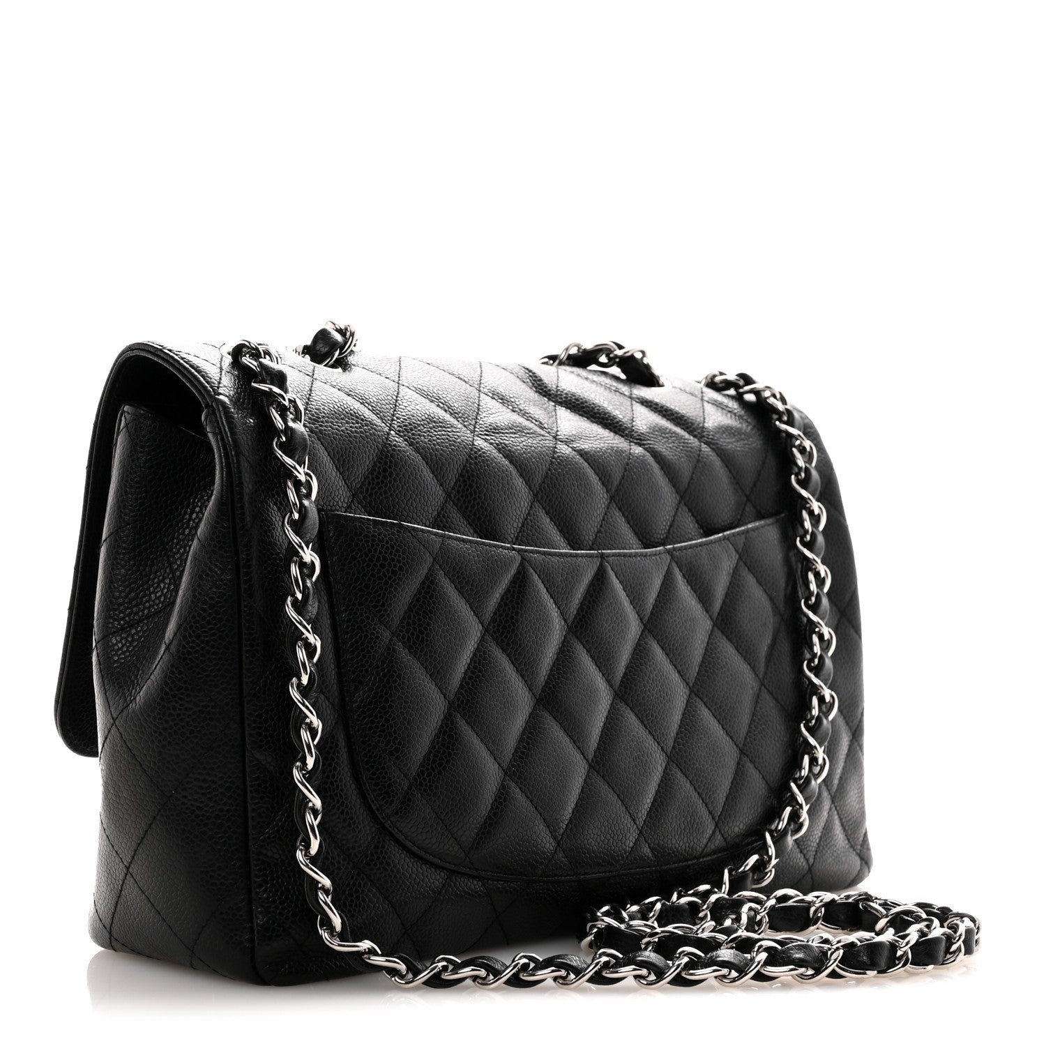 Caviar Quilted Jumbo Single Flap Black