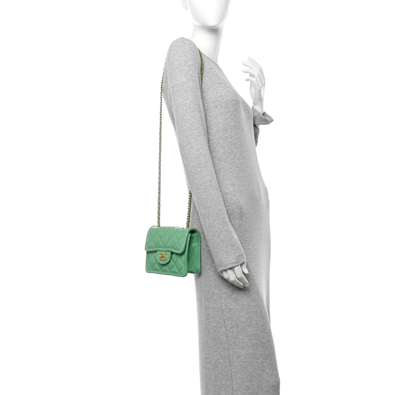 Caviar Quilted Mini Sweet Classic Flap Green