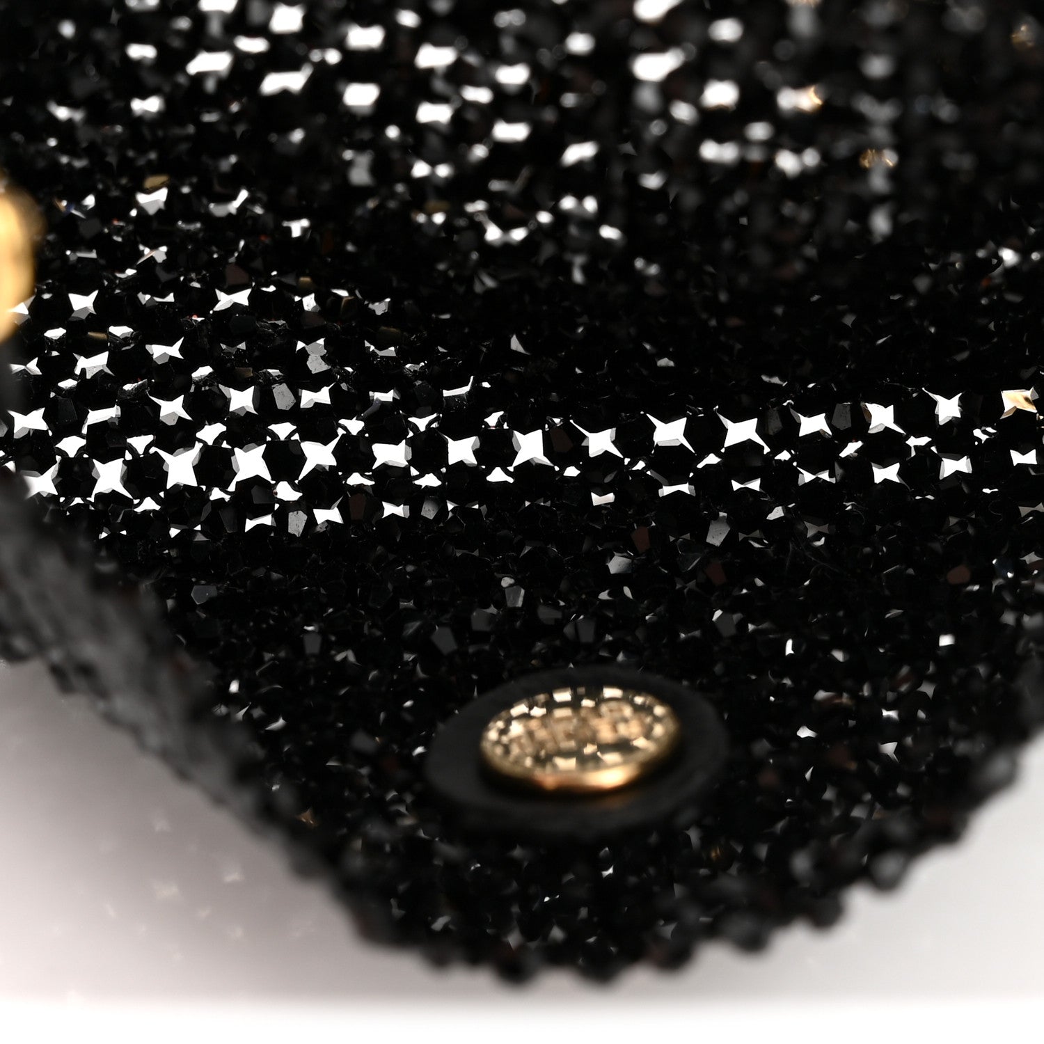 Crystal Vitello King Beaded Mini Pico Baguette Charm Black
