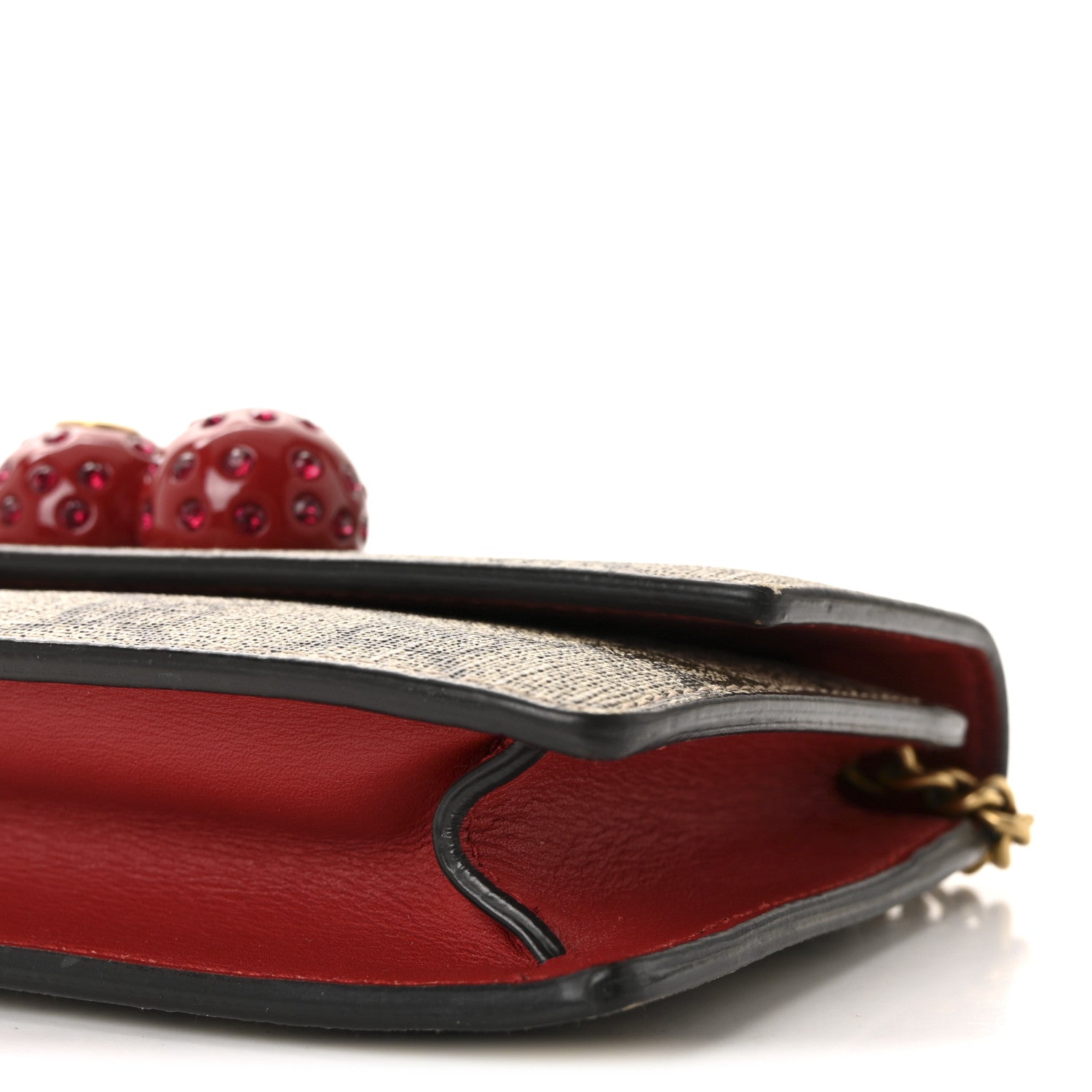 GG Supreme Monogram Mini Cherry Chain Bag