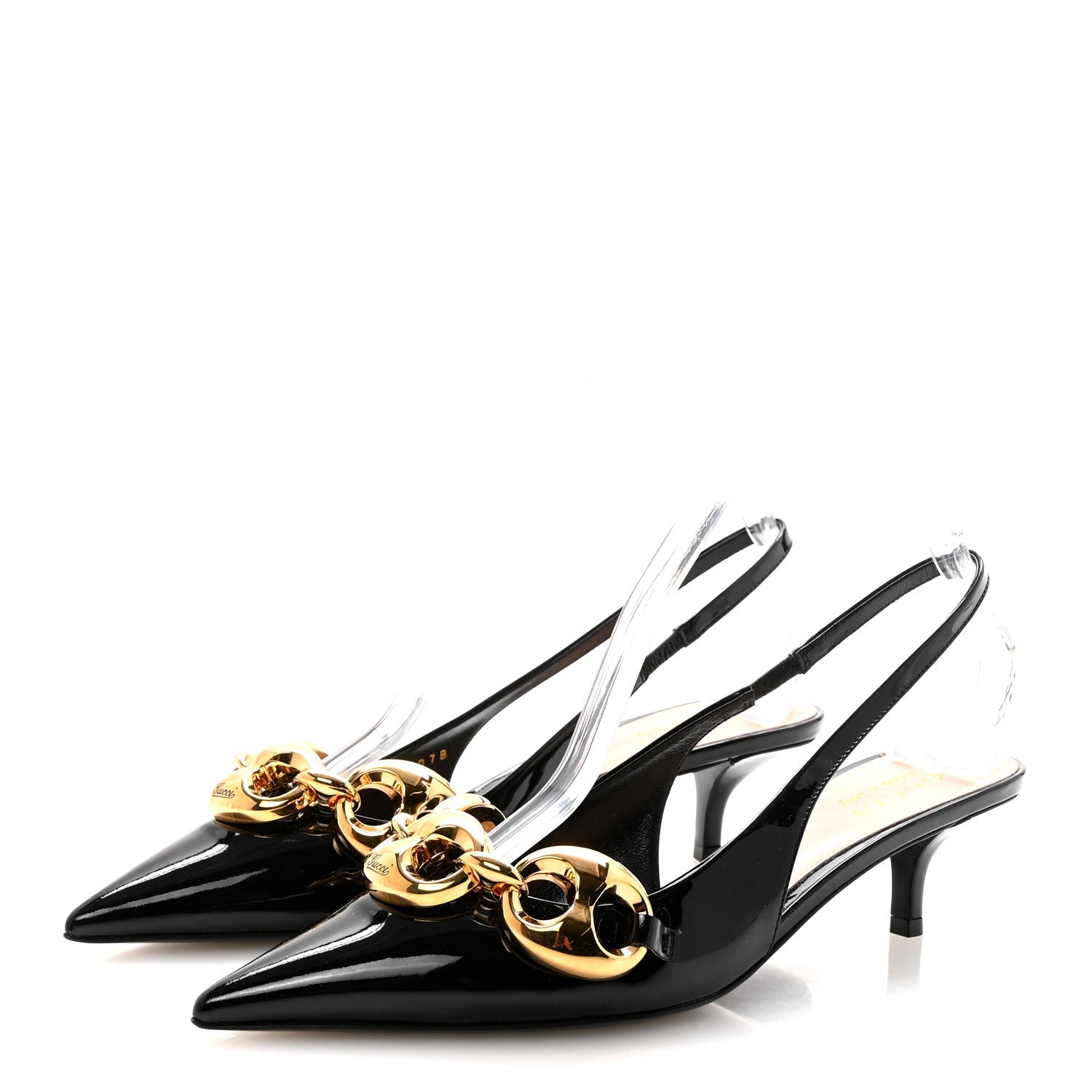 Vernice Crystal Nappa Charlotte Marina Slingback Pumps 37 Black