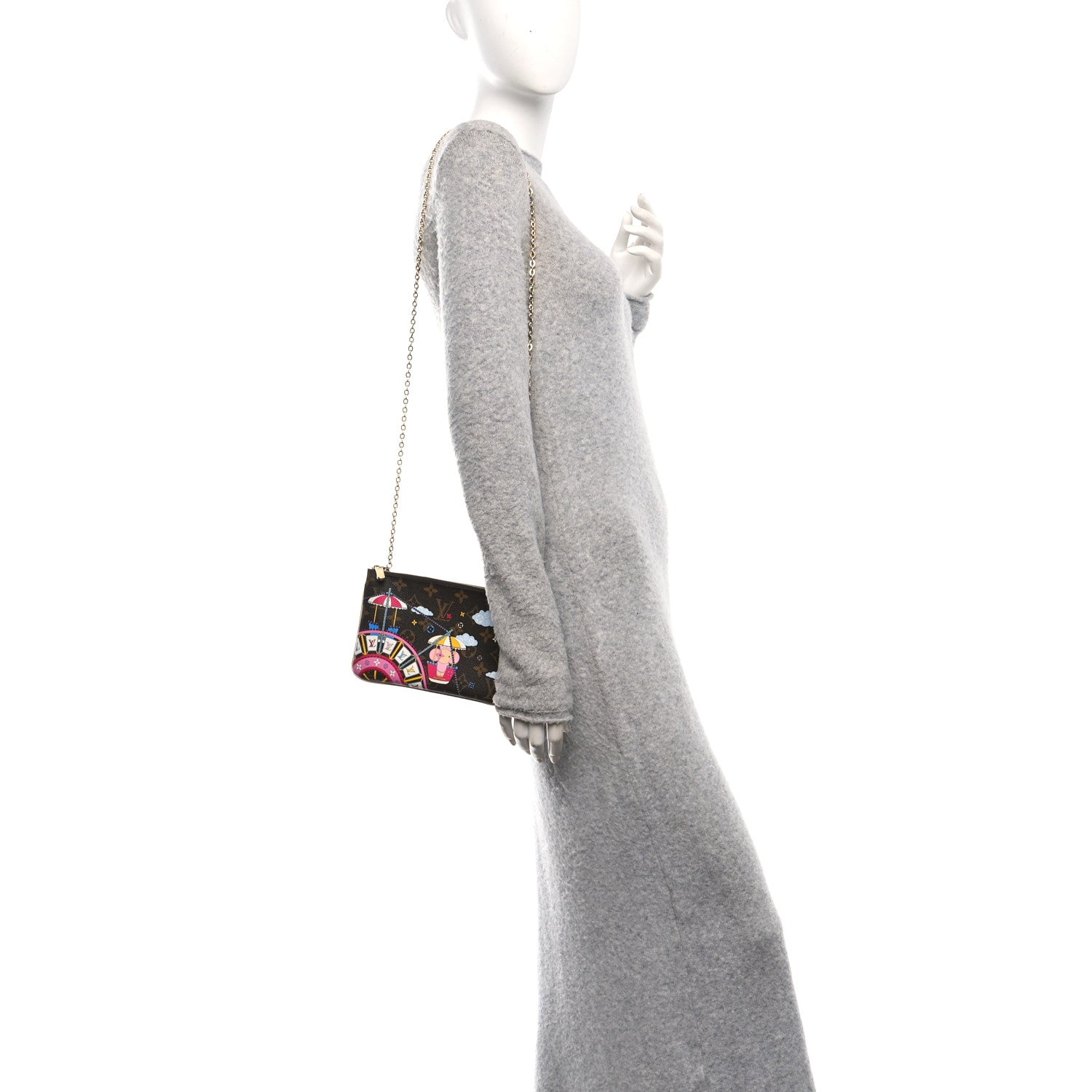 Monogram 2020 Christmas Animation Big Wheel Double Zip Pochette Rose Ballerine