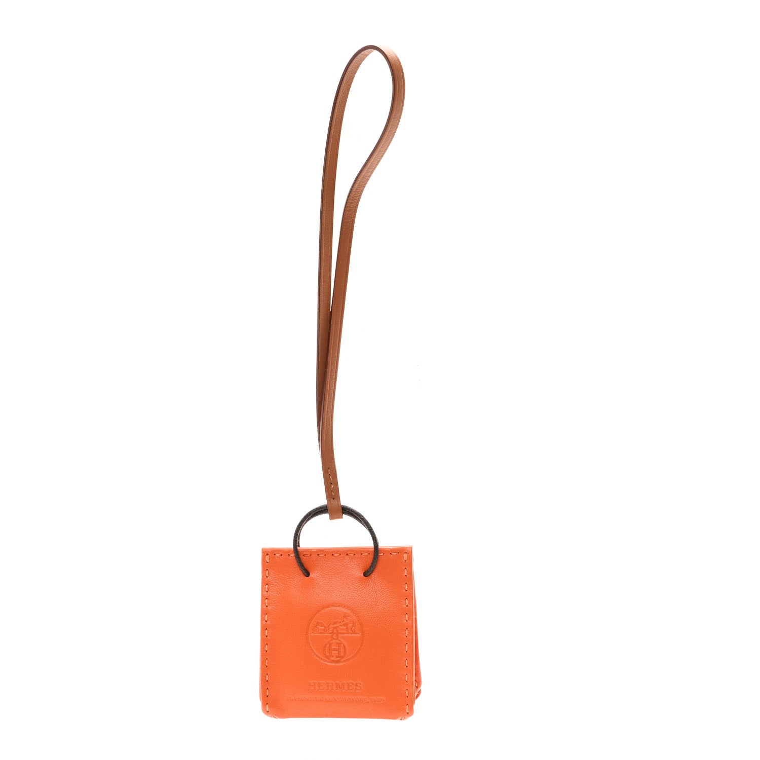 Milo Lambskin Swift Shopping Bag Charm Feu Gold
