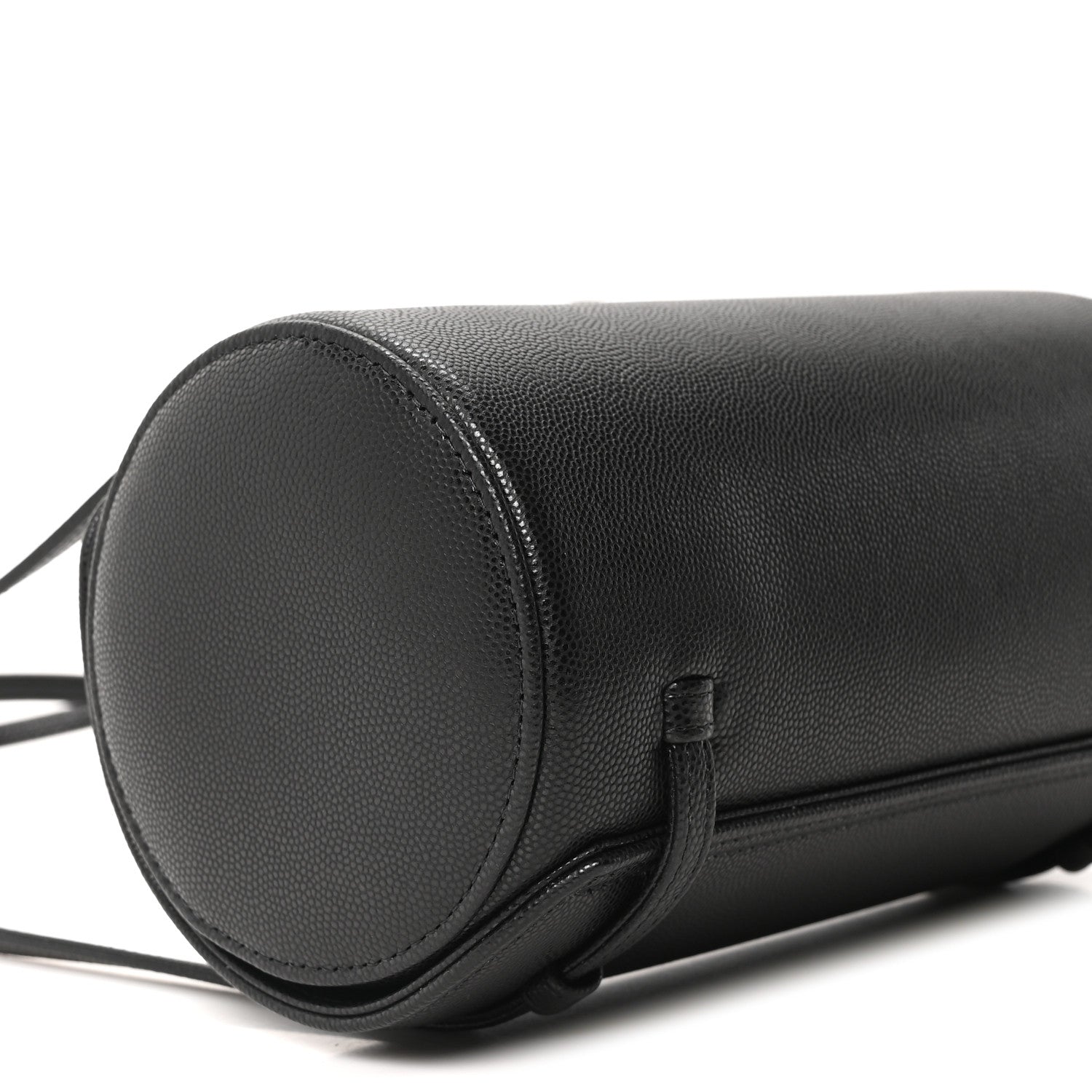 Shiny Caviar Preppy Coco Small Bowling Bag Black