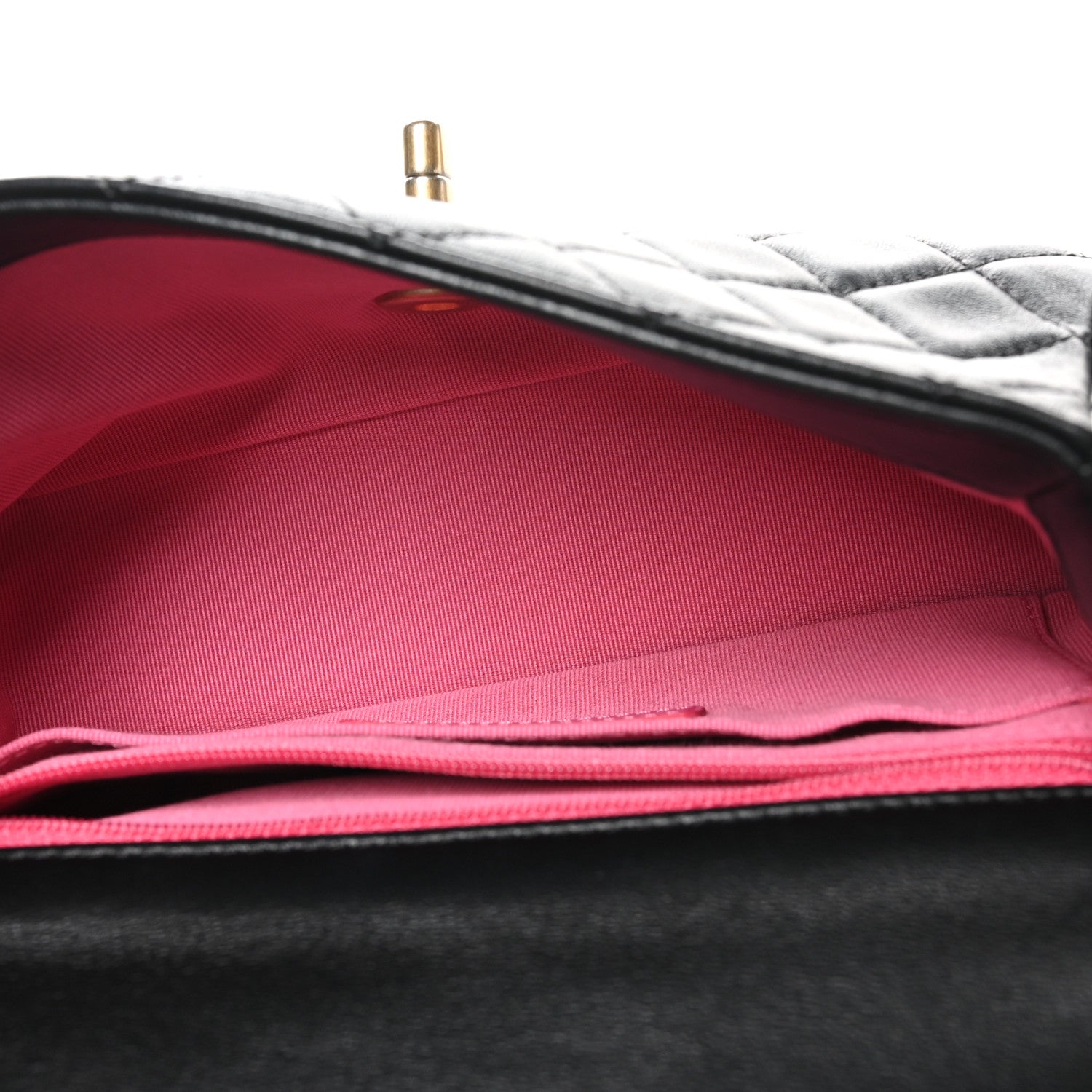 Lambskin Resin Quilted Mini Rectangular Pearl Samba Flap Black