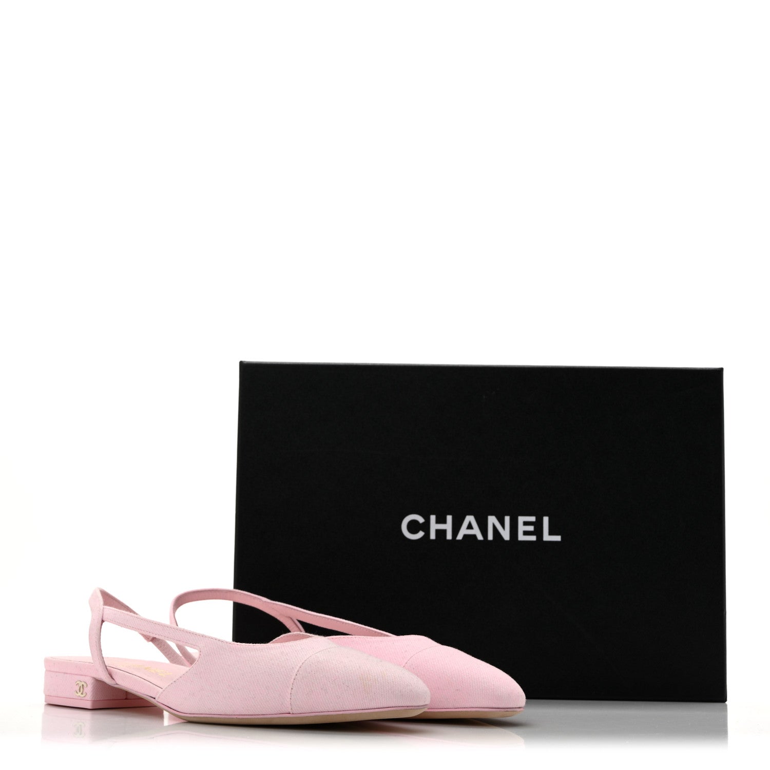 Denim Cap Toe CC Slingback Flats 37.5 Light Pink
