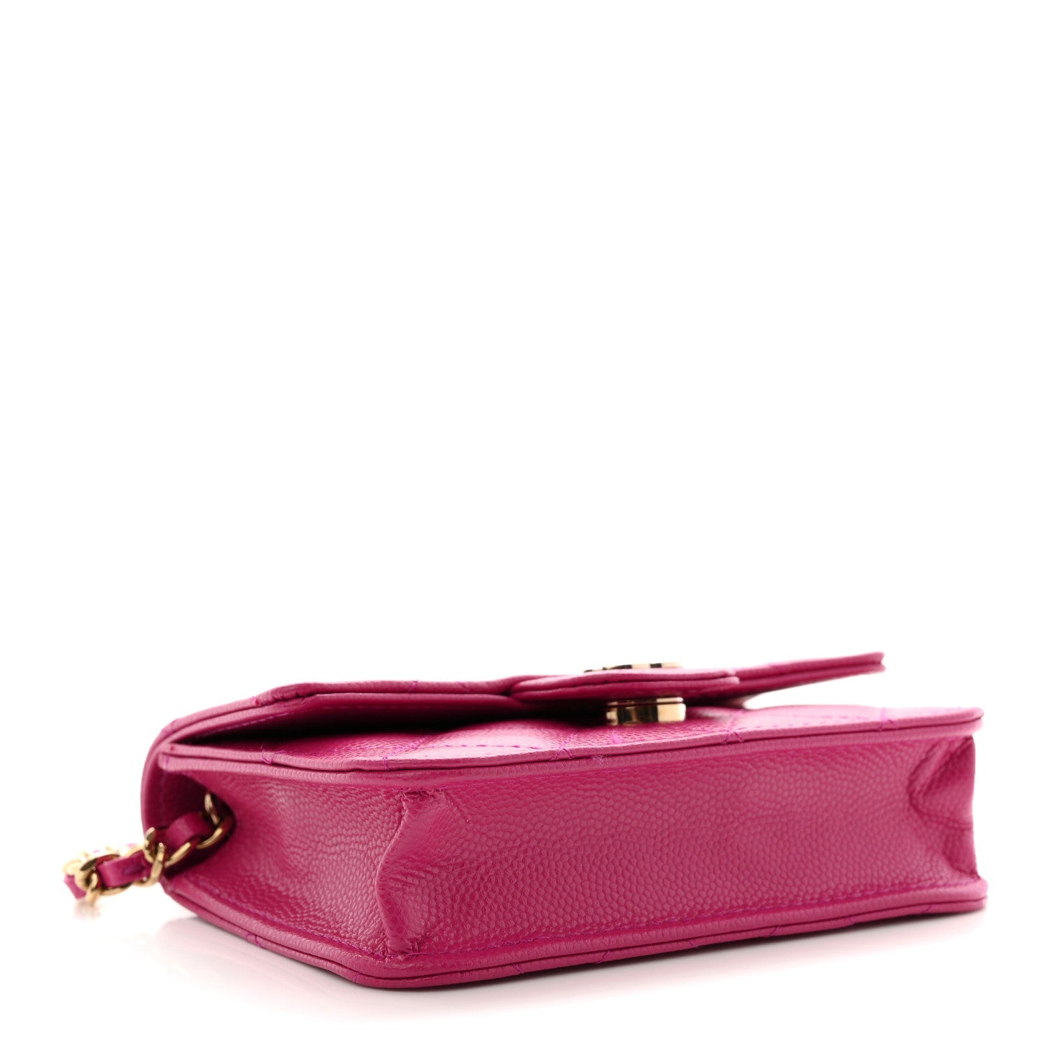 Caviar Quilted Mini Chain Bag Dark Pink