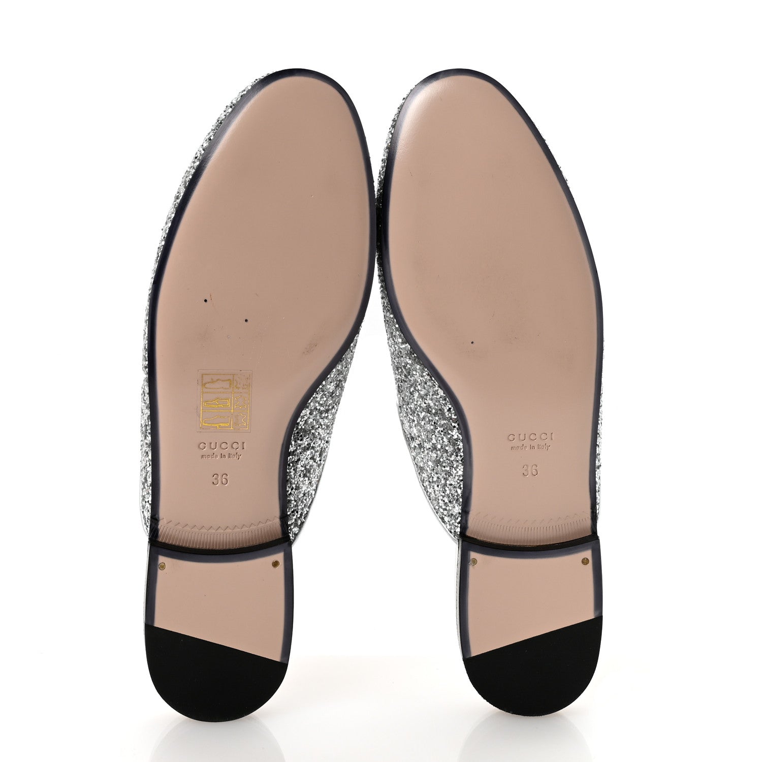 Glitter Womens Princetown Slippers 36 Silver
