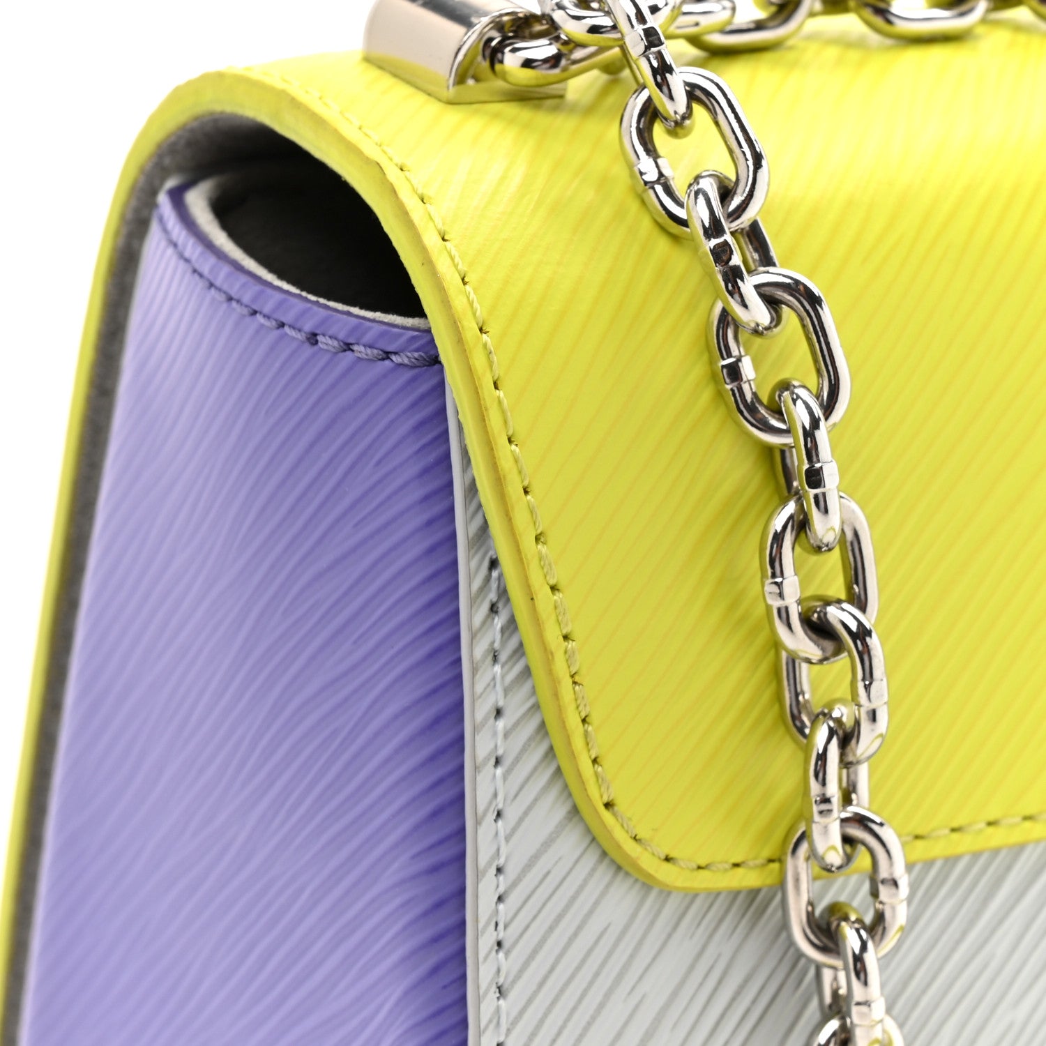 Epi Twist Shoulder Bag MM Purple Yellow Grey