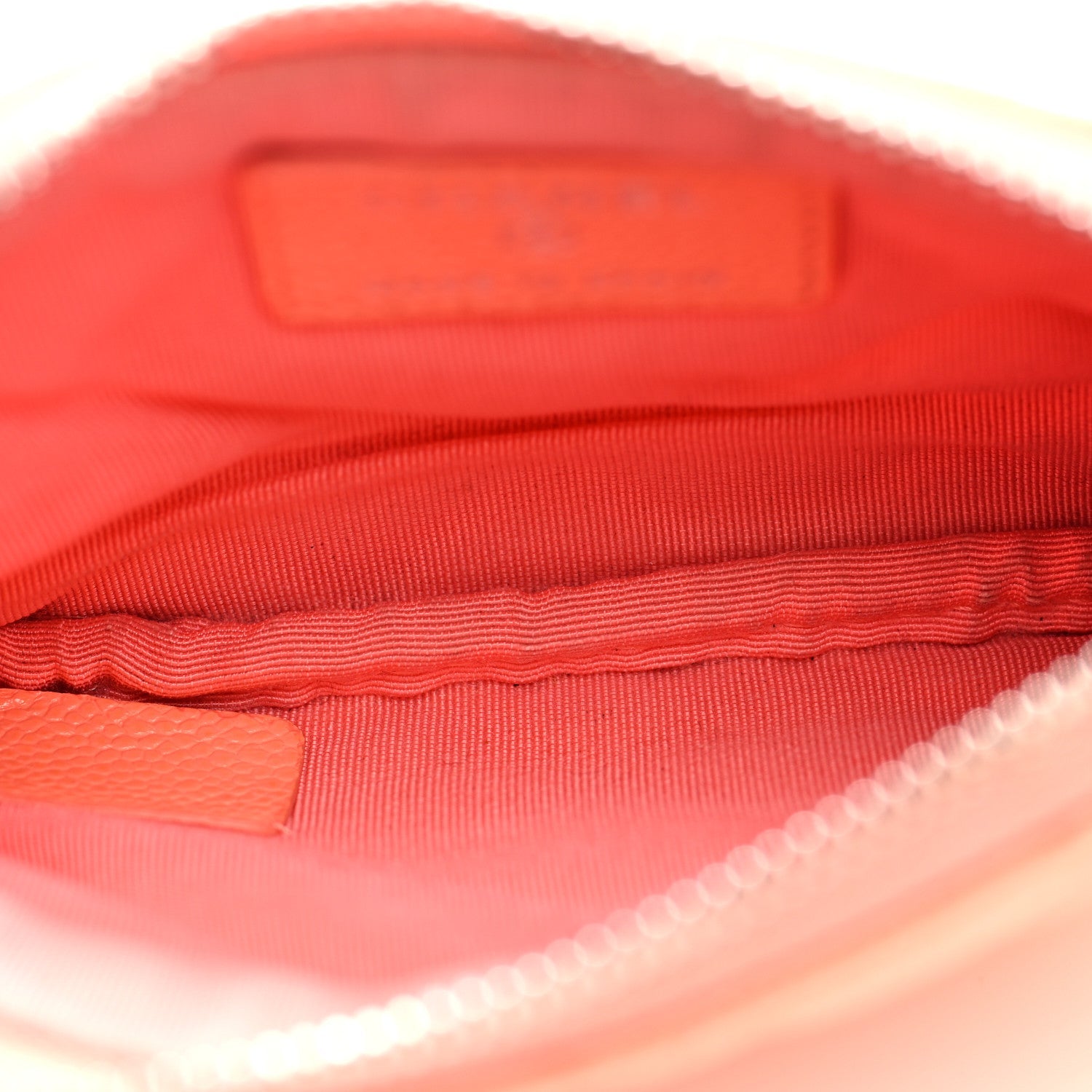 Caviar Quilted Small Cosmetic Case Coral