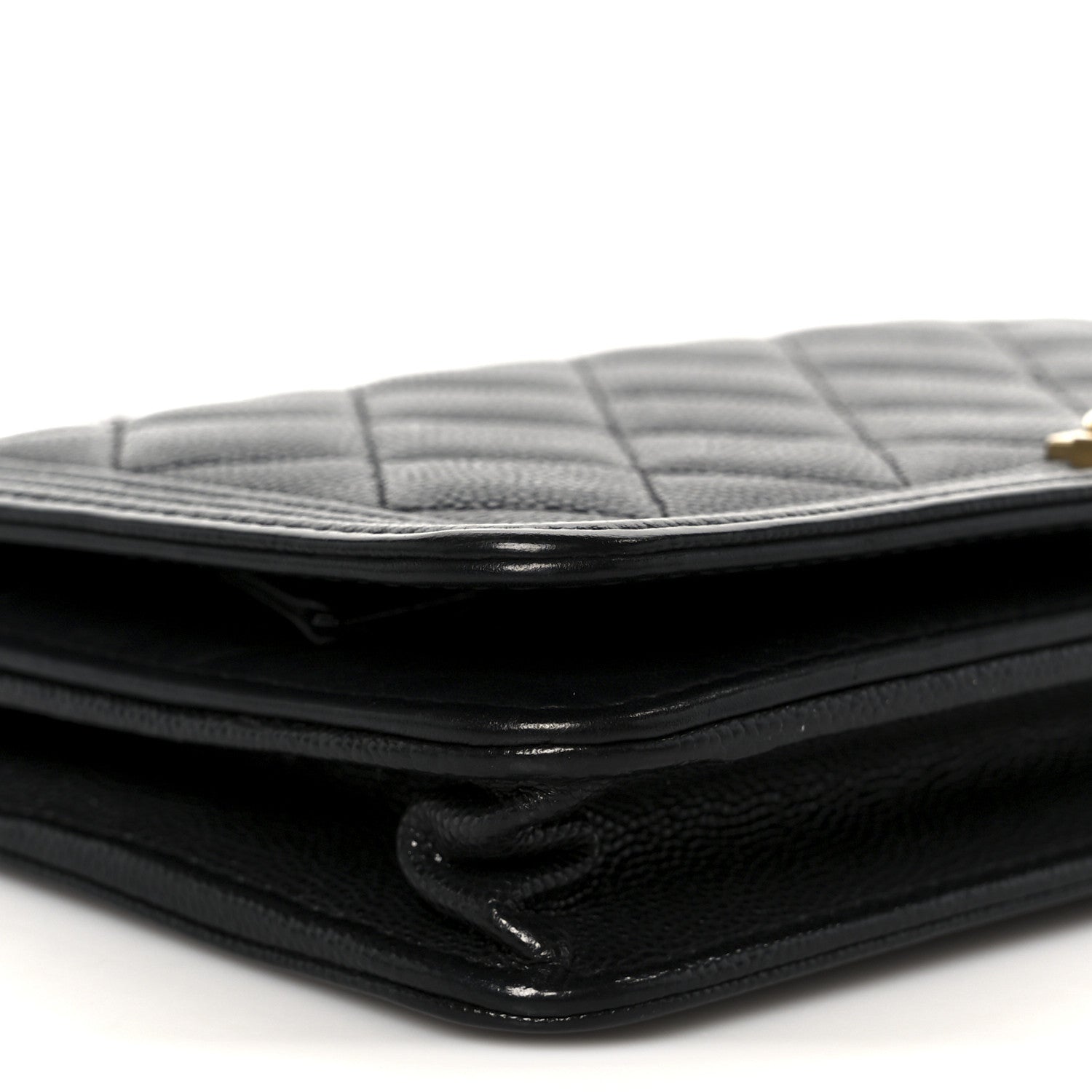 Caviar Quilted Boy Wallet On Chain WOC Black