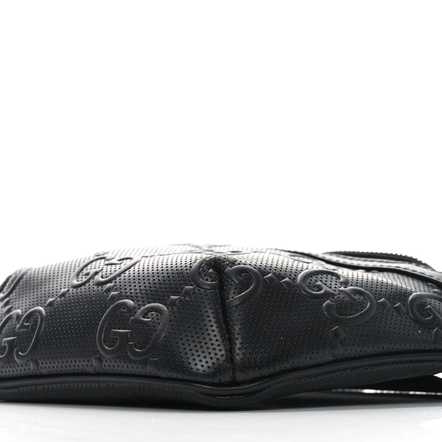Calfskin GG Tennis Embossed Belt Bag Black