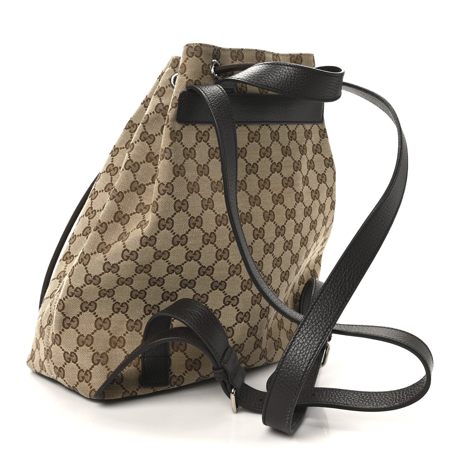 Monogram Dollar Calfskin O Drawstring Backpack Beige Ebony Testa di Moro Dark Chocolate