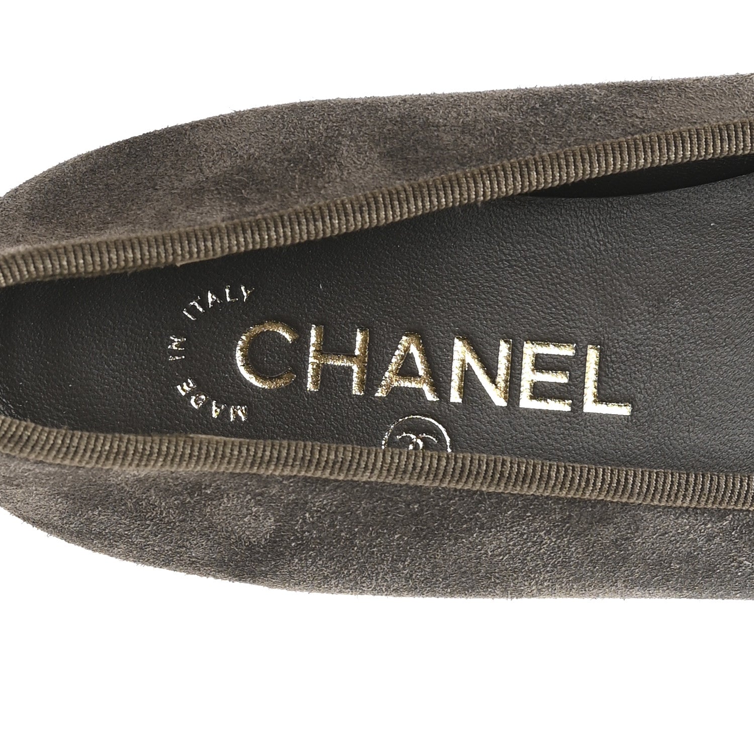 Suede Cap Toe CC Ballerina Flats 37 Grey Green