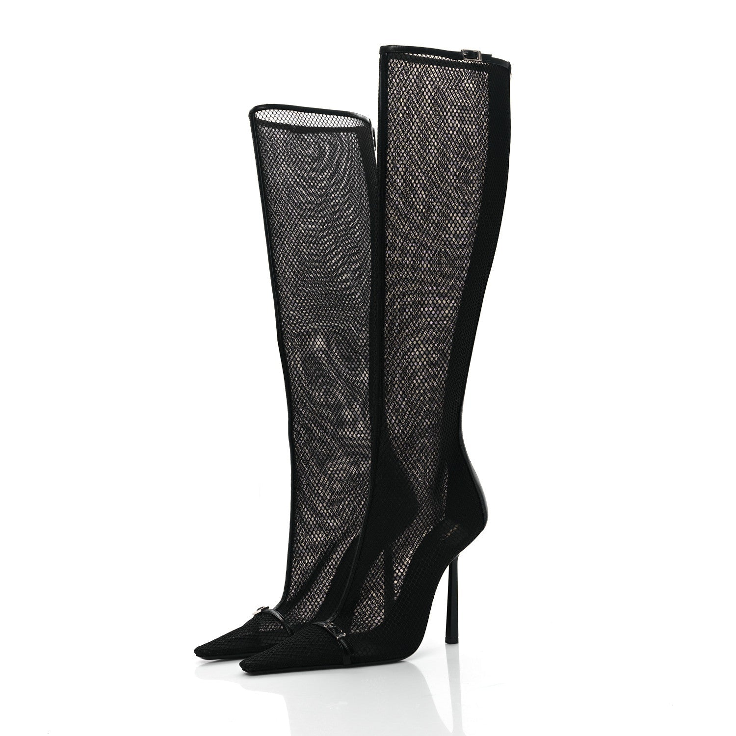 Mesh Oxails Knee High Boots 40 Black