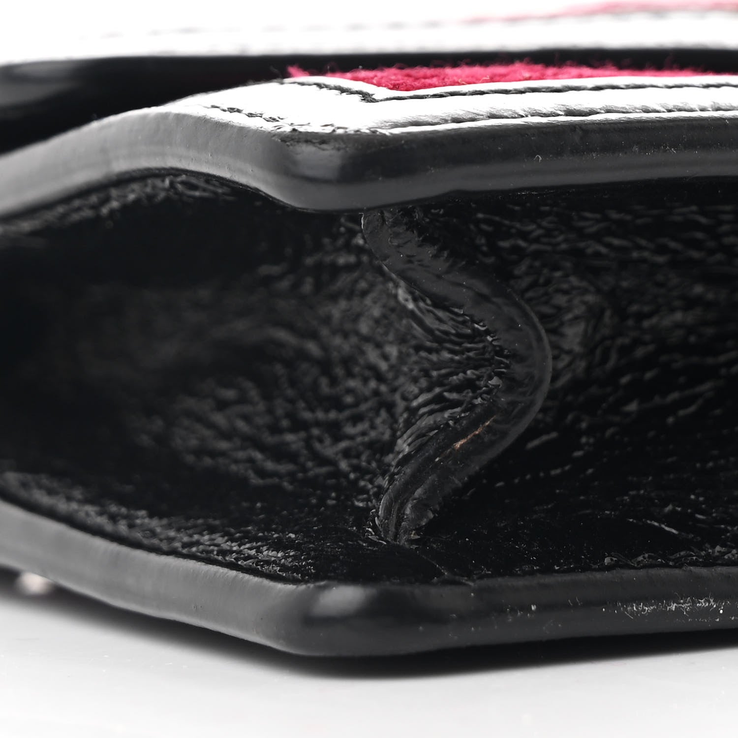 Velvet GG Monogram Super Mini Sylvie Chain Shoulder Bag Red Cipria Black