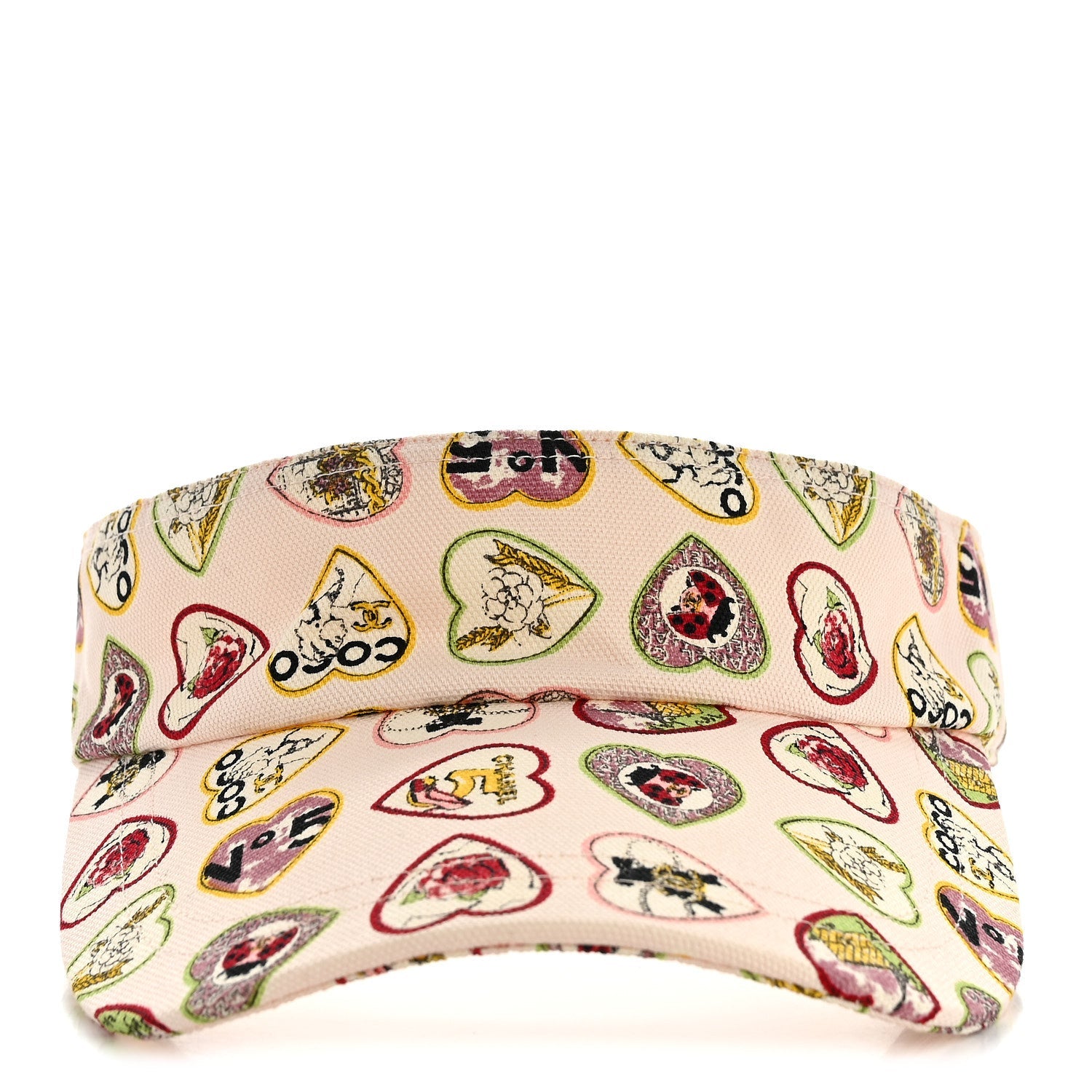 Cotton Canvas Valentine Visor Light Pink Multicolor