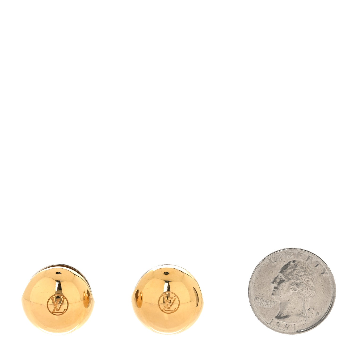 Metal Pearl Planete LV Earrings Gold Silver