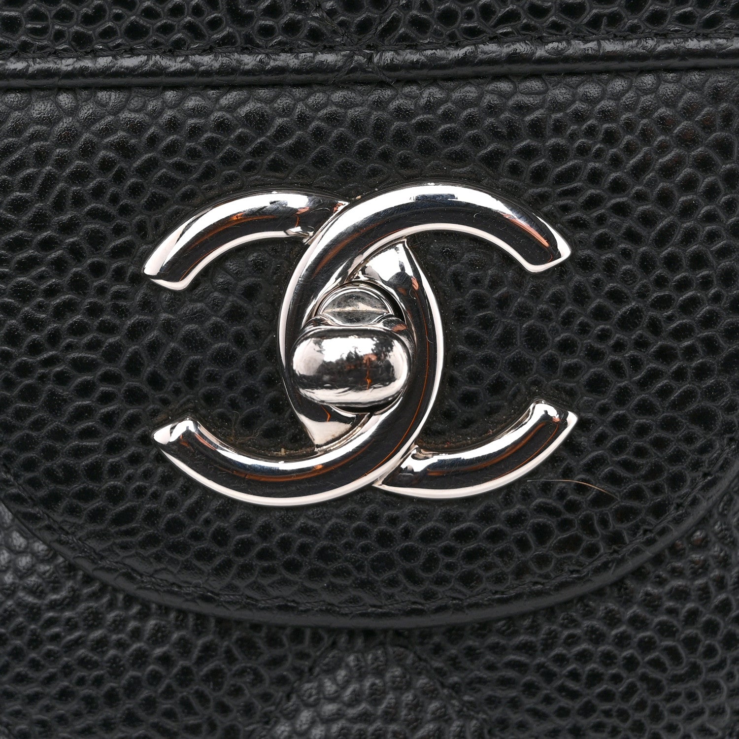 Caviar Quilted Jumbo Double Flap Black
