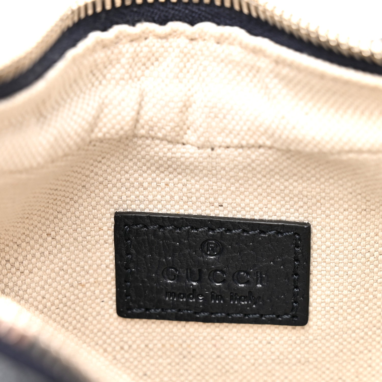 GG Supreme Monogram Textured Calfskin Web Small Attache Shoulder Bag Beige Blue