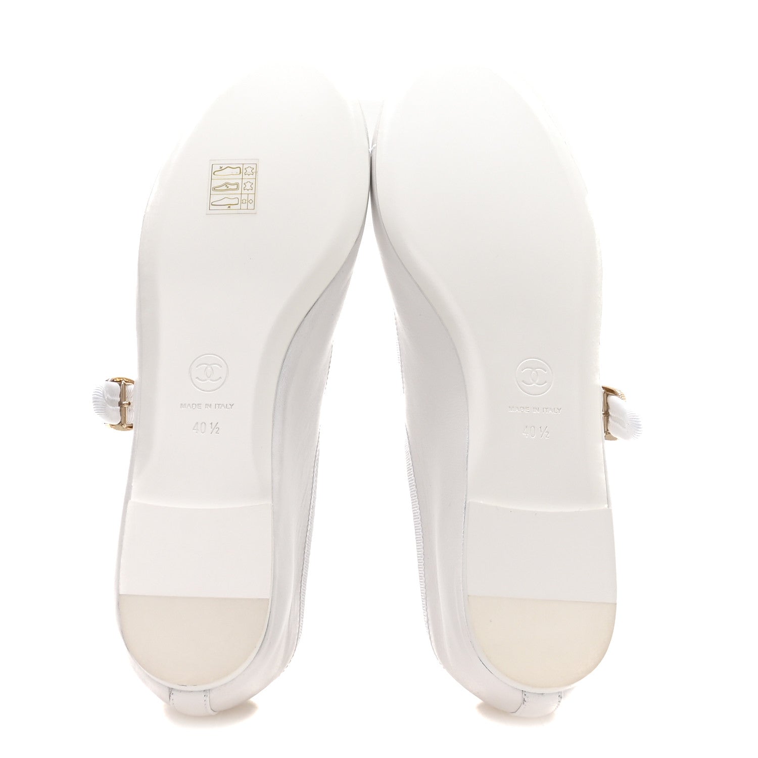 Lambskin Mary Jane Flats 40.5 White