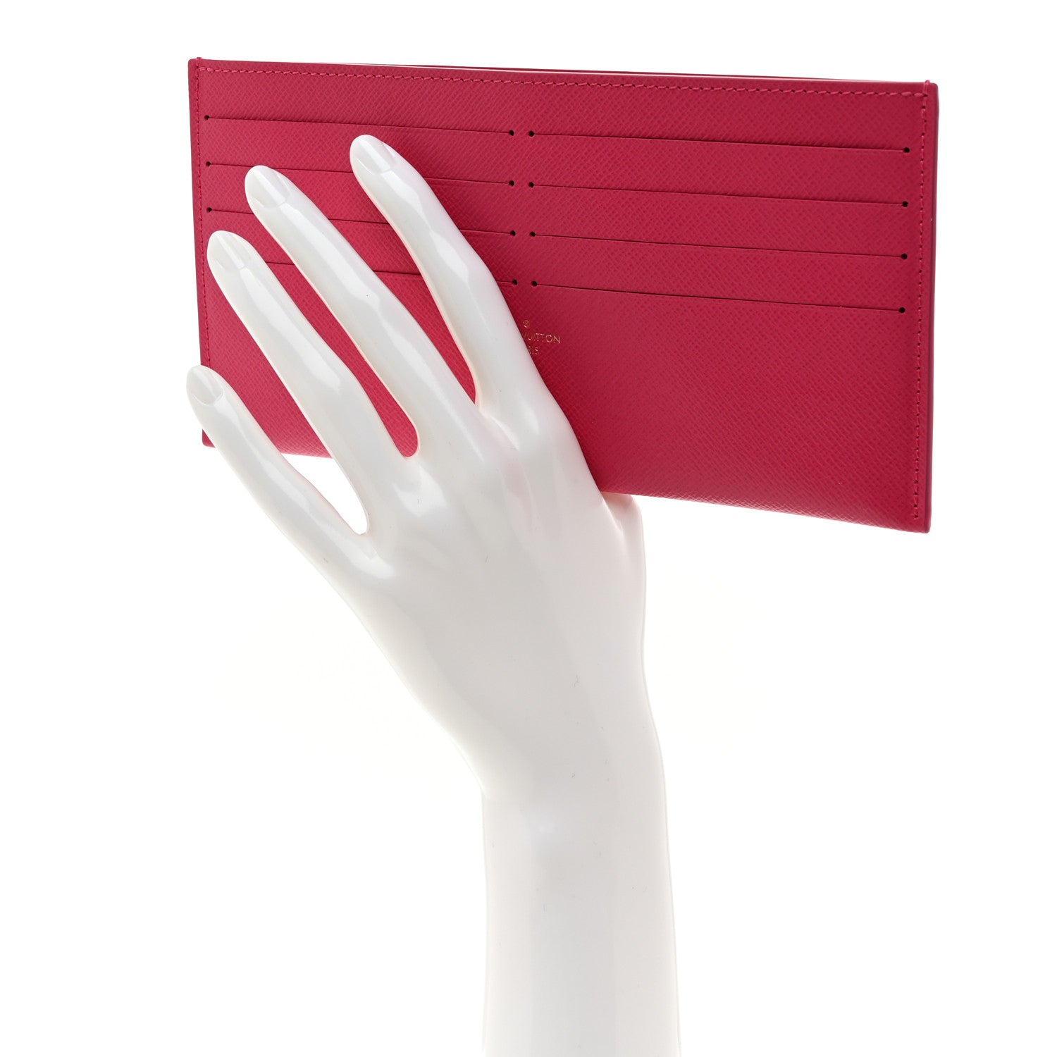 Calfskin Felicie Card Holder Insert Fuchsia