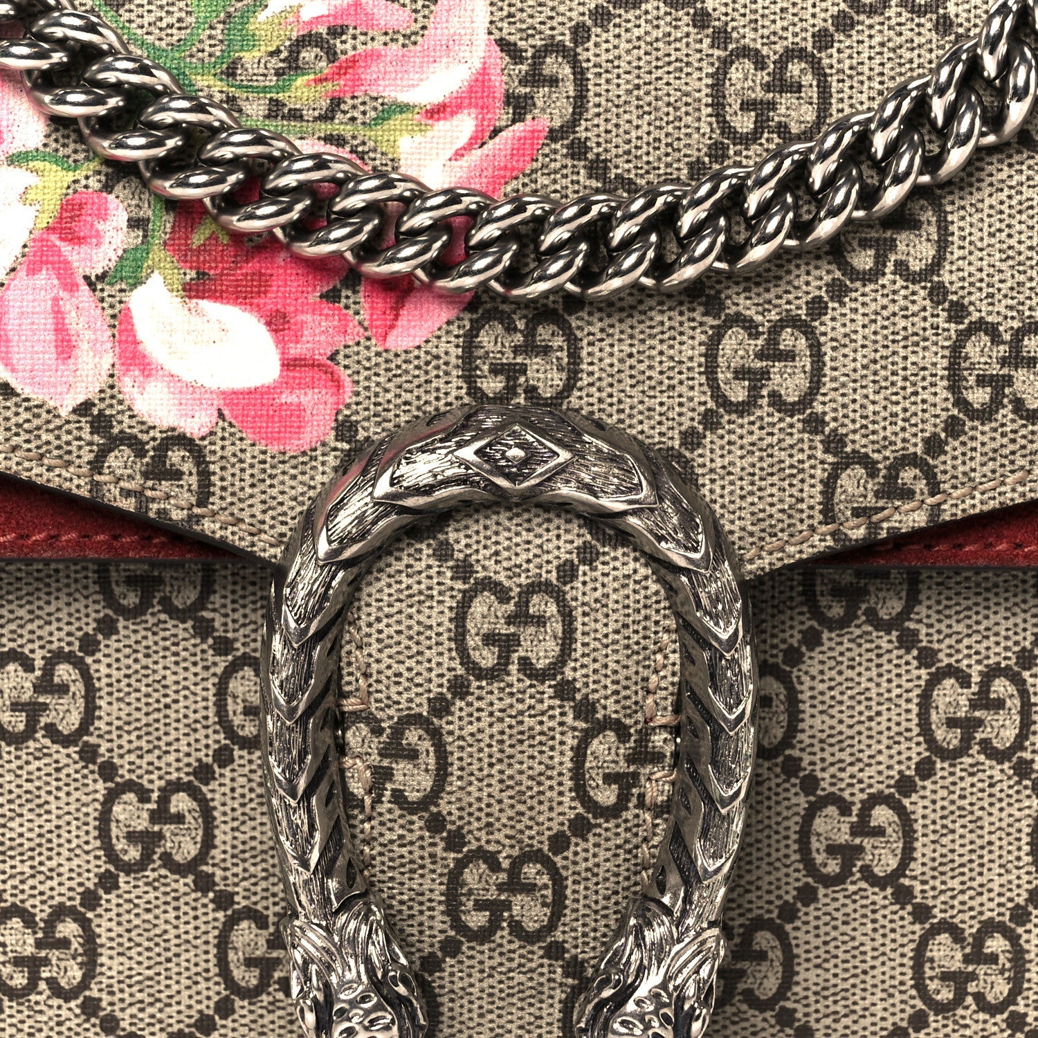 GG Supreme Monogram Blooms Small Dionysus Shoulder Bag Beige Multicolor Dry Rose