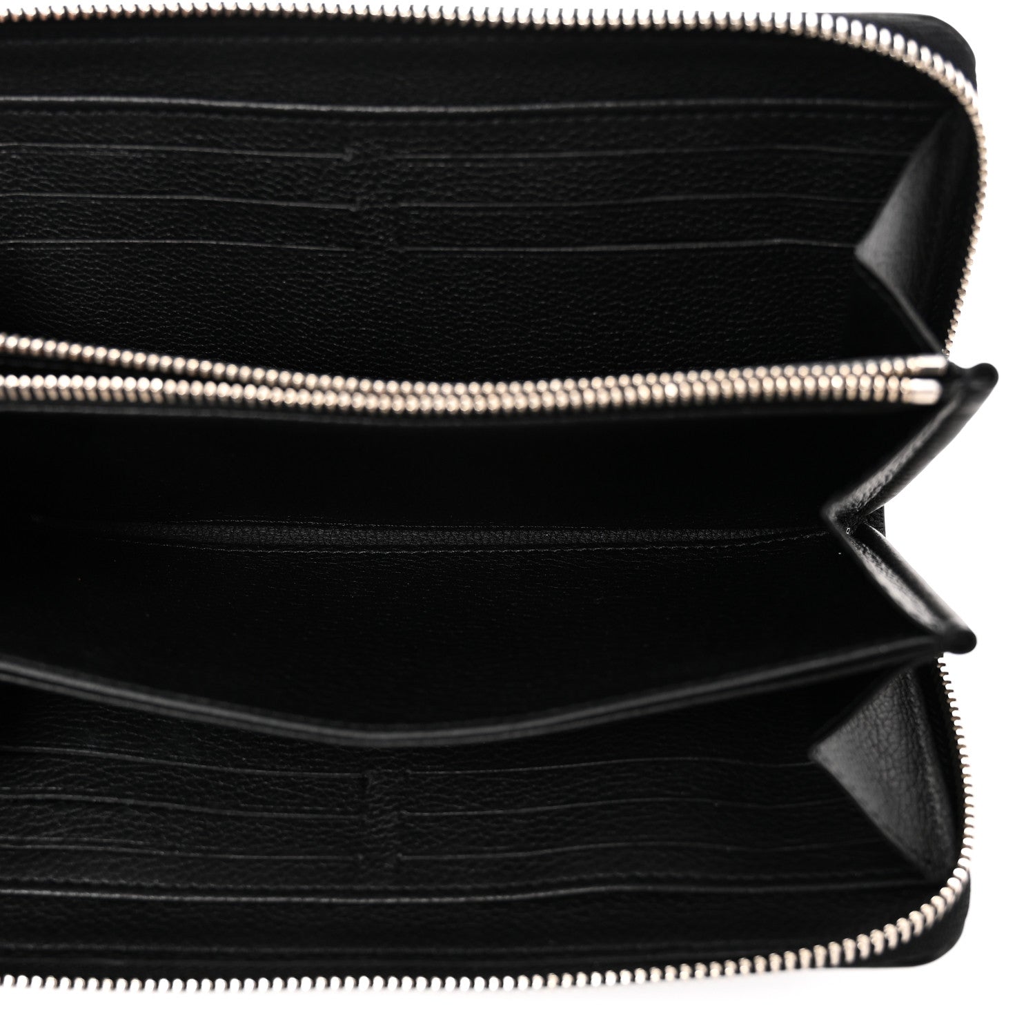 Calfskin Zippy Lockme Wallet Black