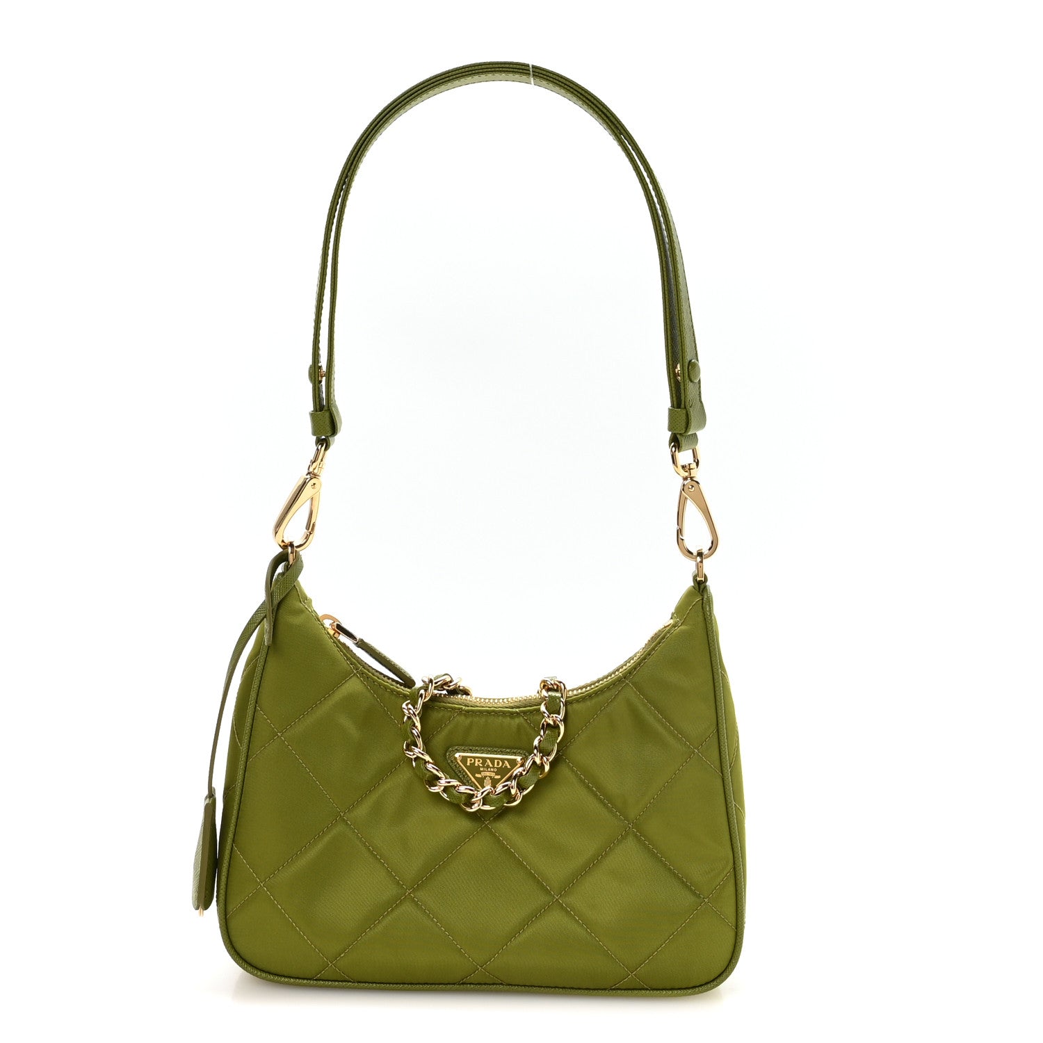 Re-Nylon Saffiano Stitched Mini Re-Edition 1995 Chaine Shoulder Bag Edera