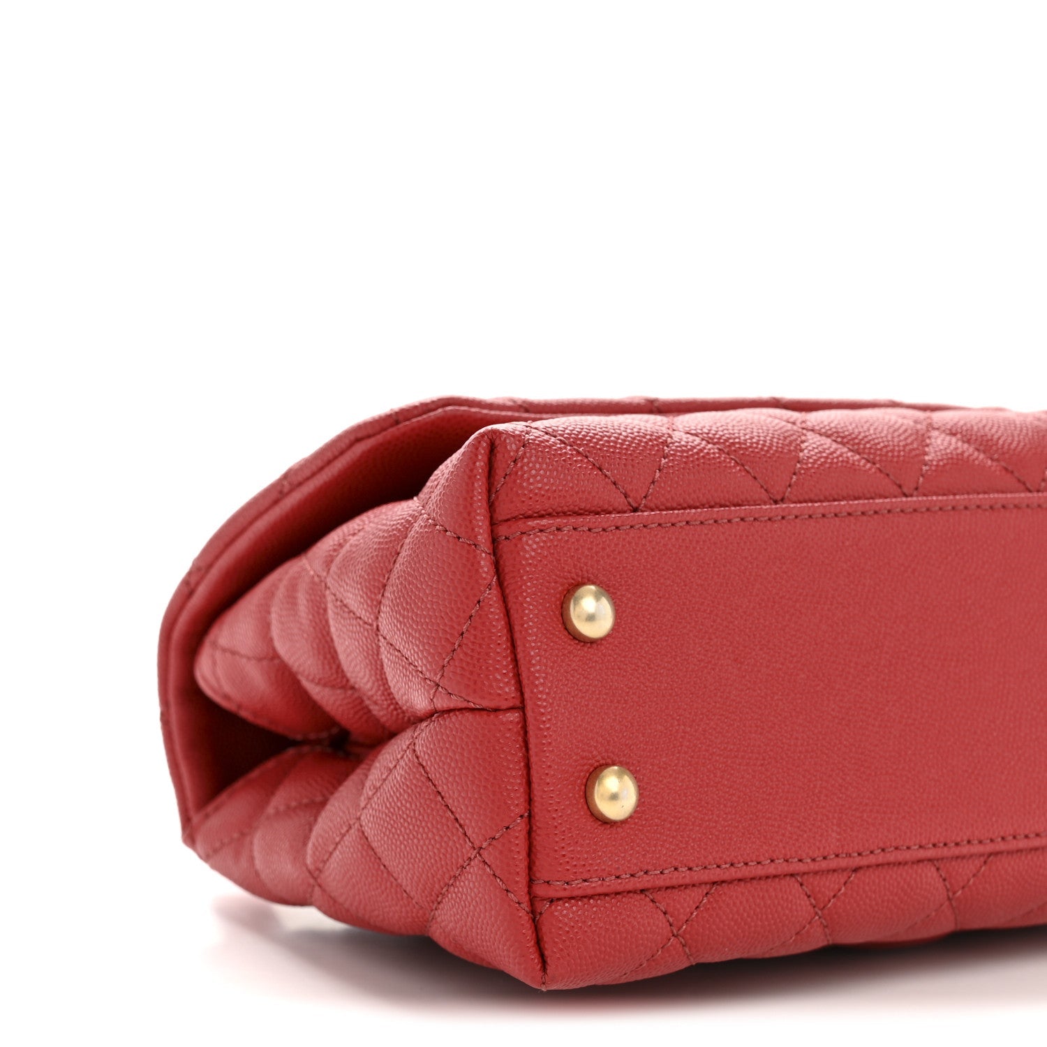 Caviar Lizard Embossed Quilted Mini Coco Handle Flap Red