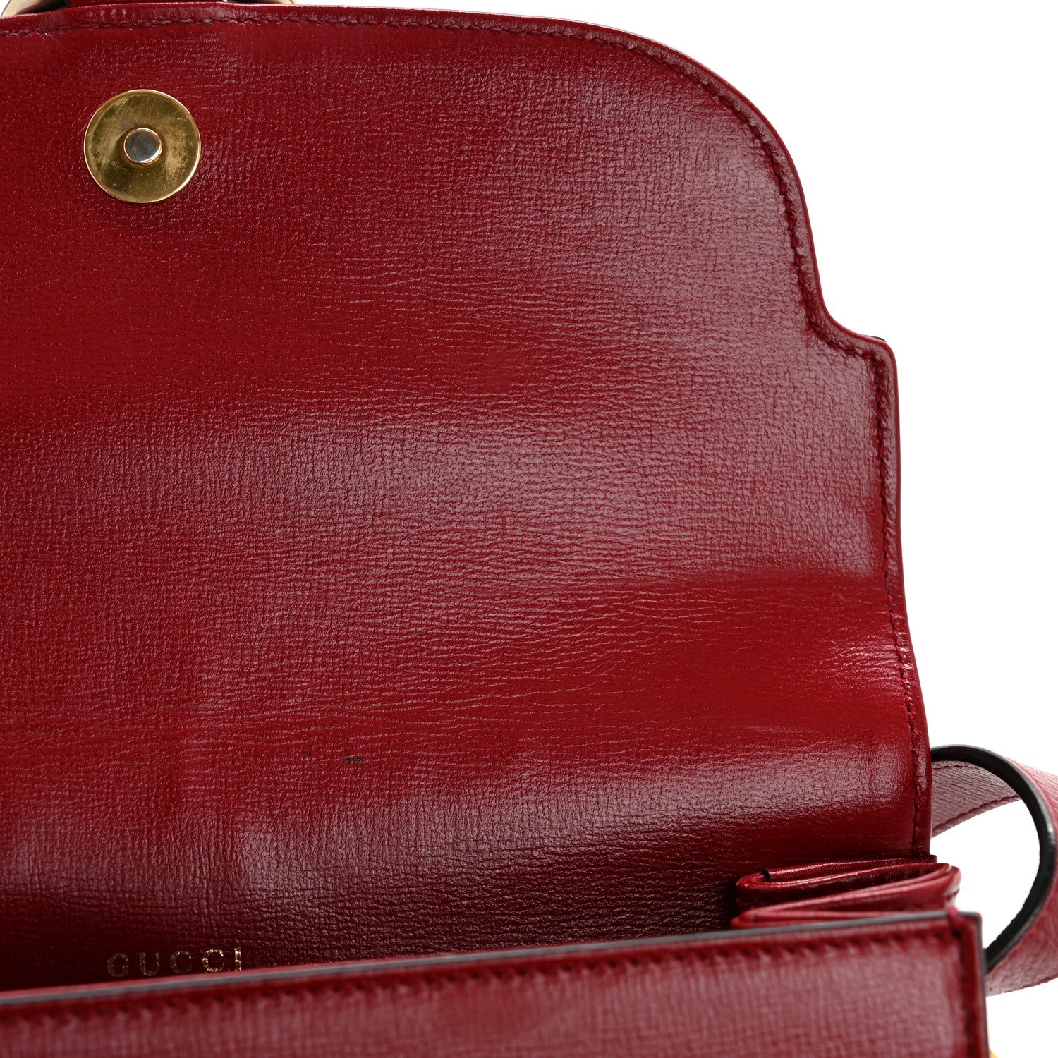 Textured Calfskin Small Torchon GG Ring Shoulder Bag New Cherry Red